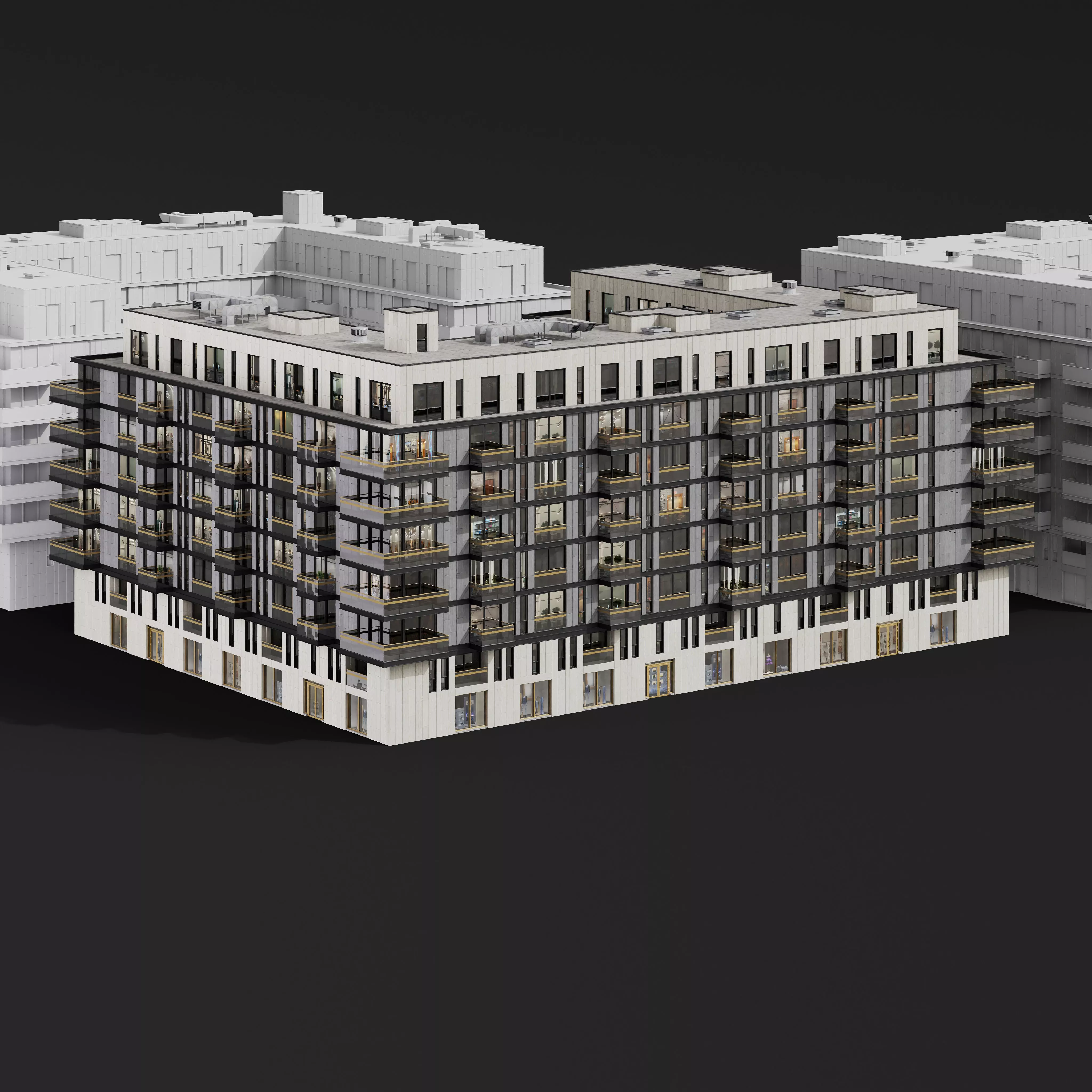 Archmodels vol 304 -  medium-sized modern city buildings 3D model_8