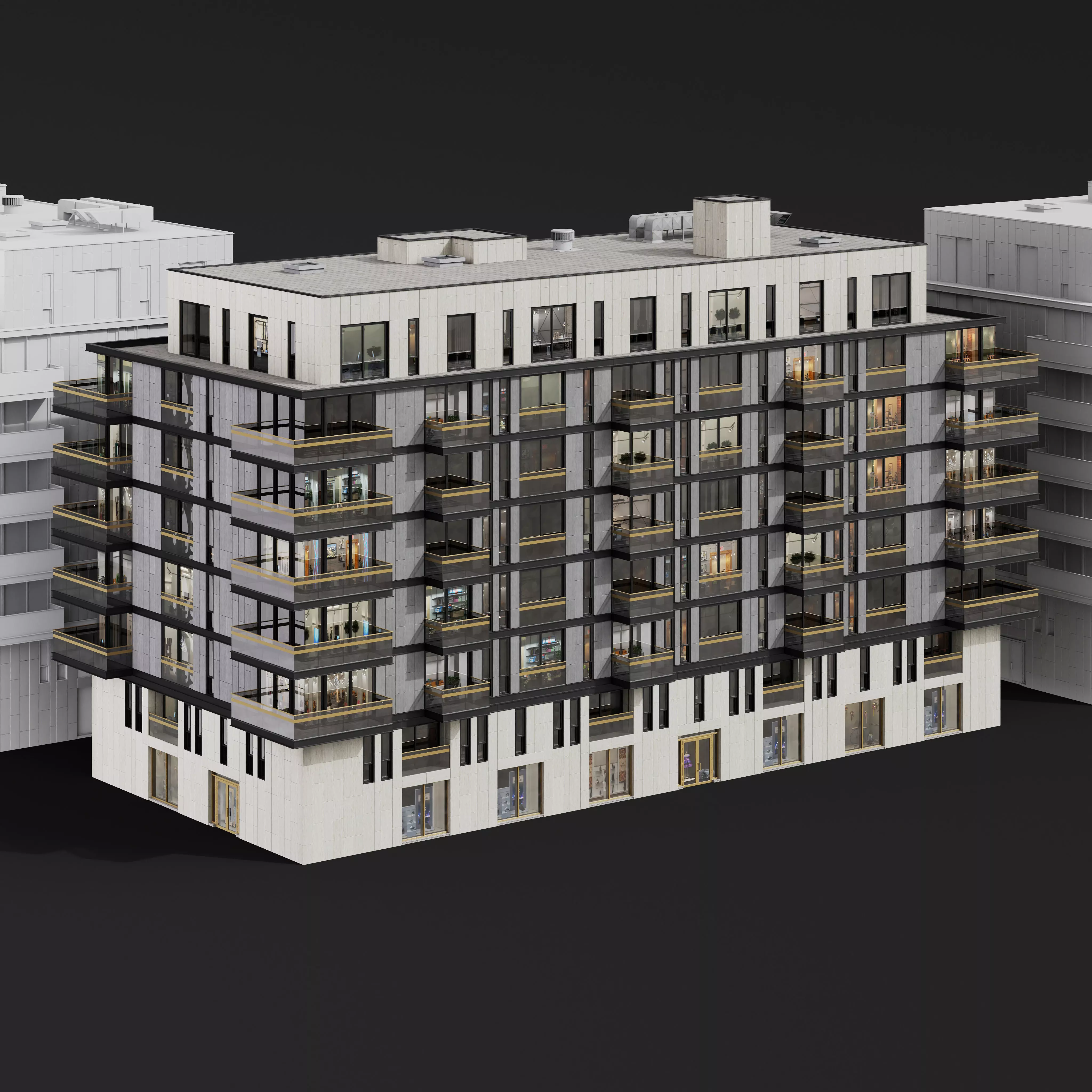 Archmodels vol 304 -  medium-sized modern city buildings 3D model_7