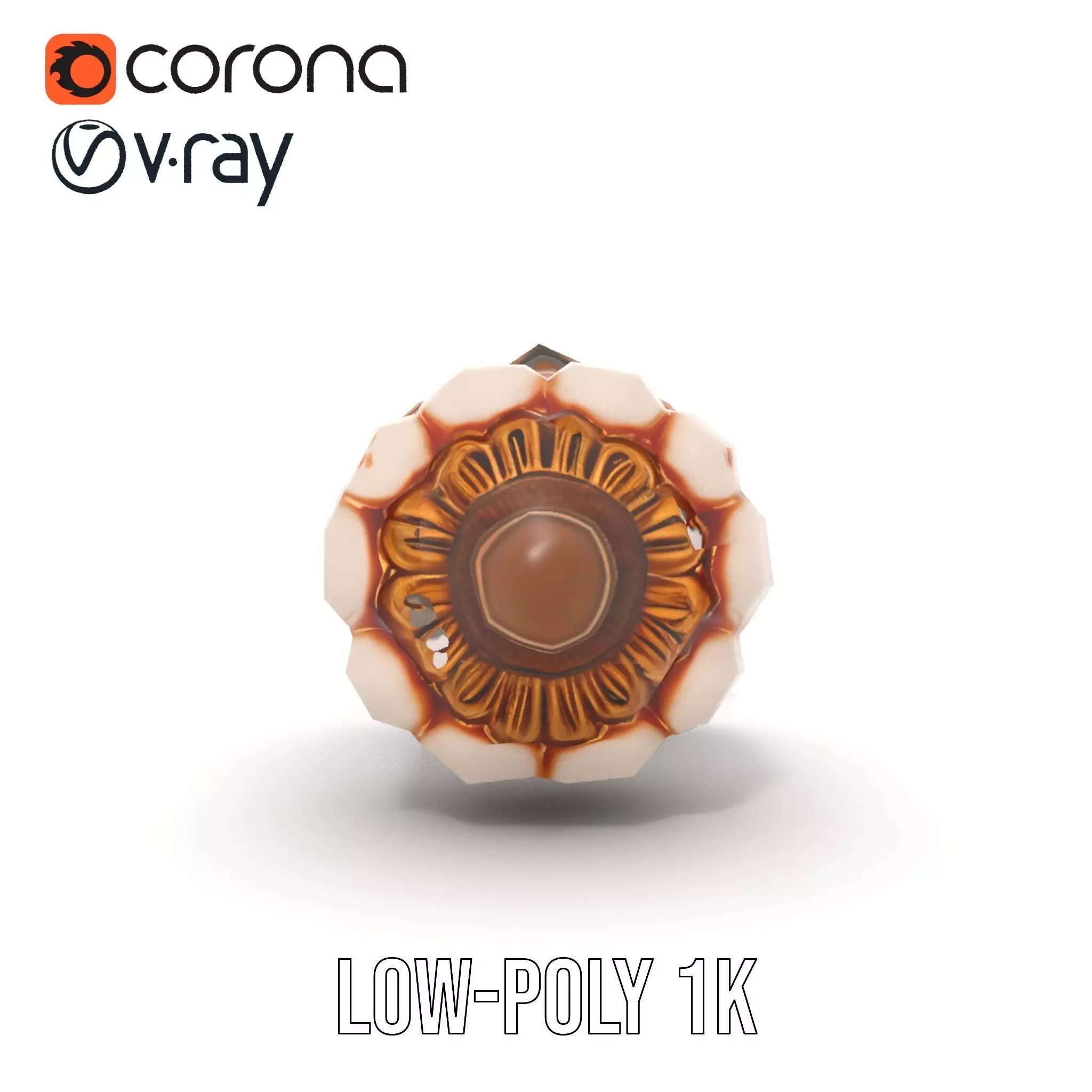 Ornate Gold Door Knob model pack Low-poly 3D model_12