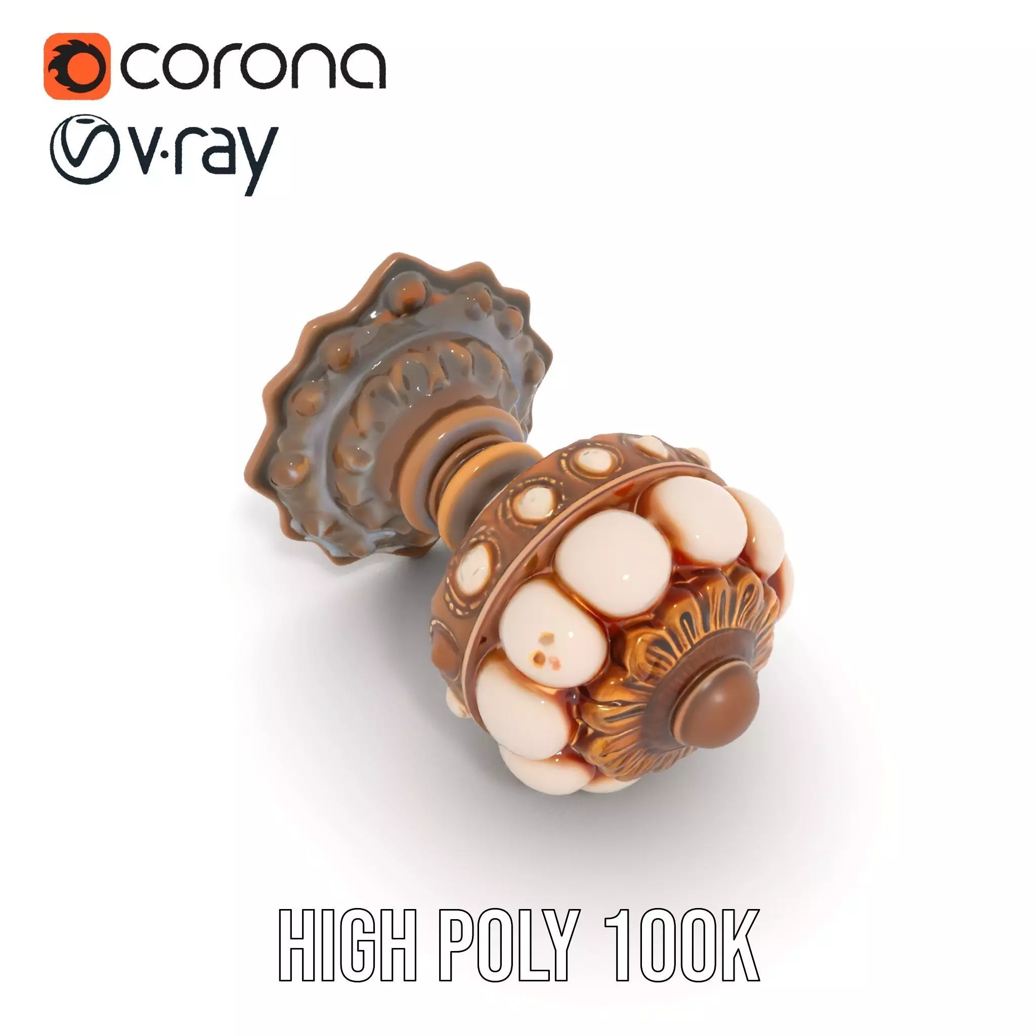 Ornate Gold Door Knob model pack Low-poly 3D model_15