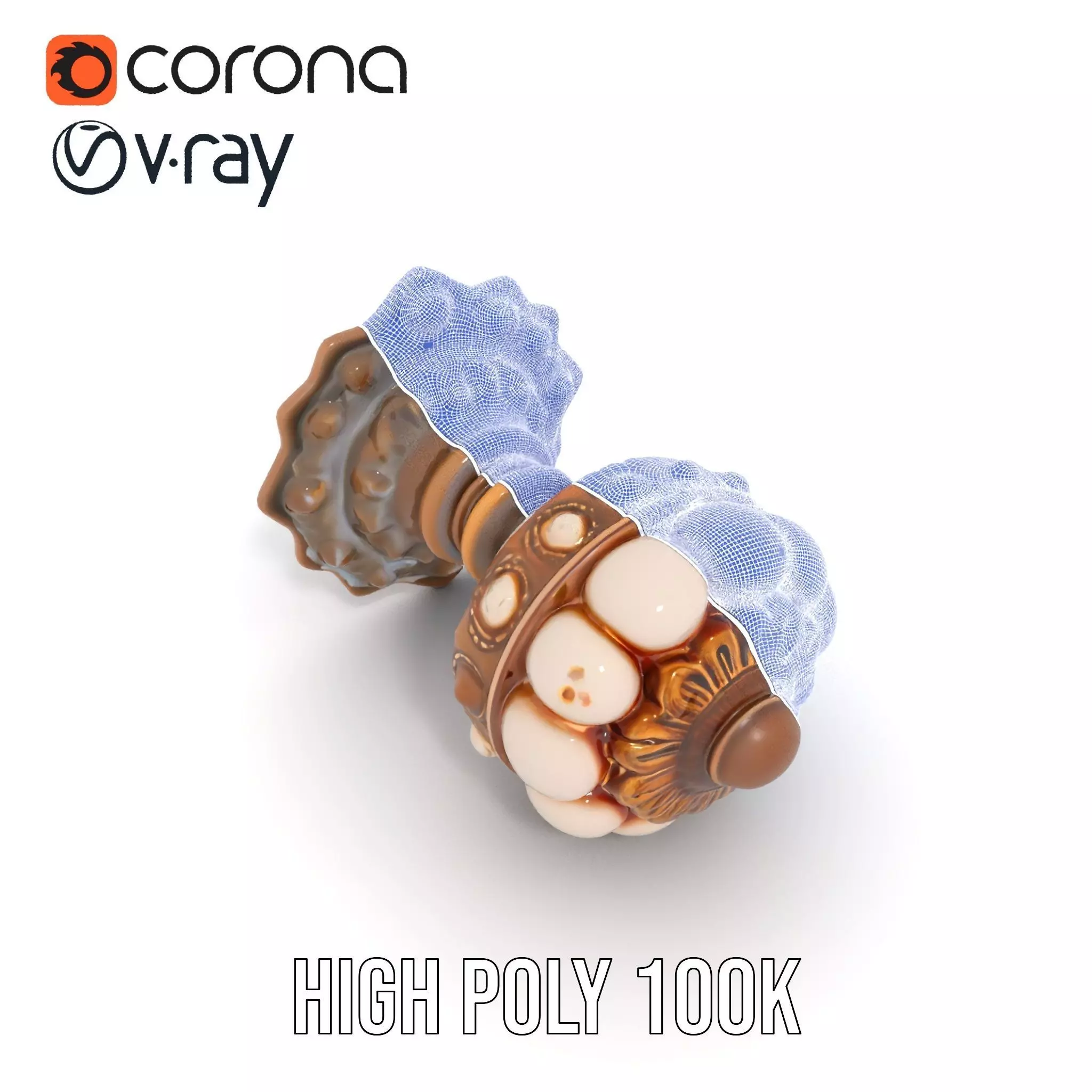 Ornate Gold Door Knob model pack Low-poly 3D model_29