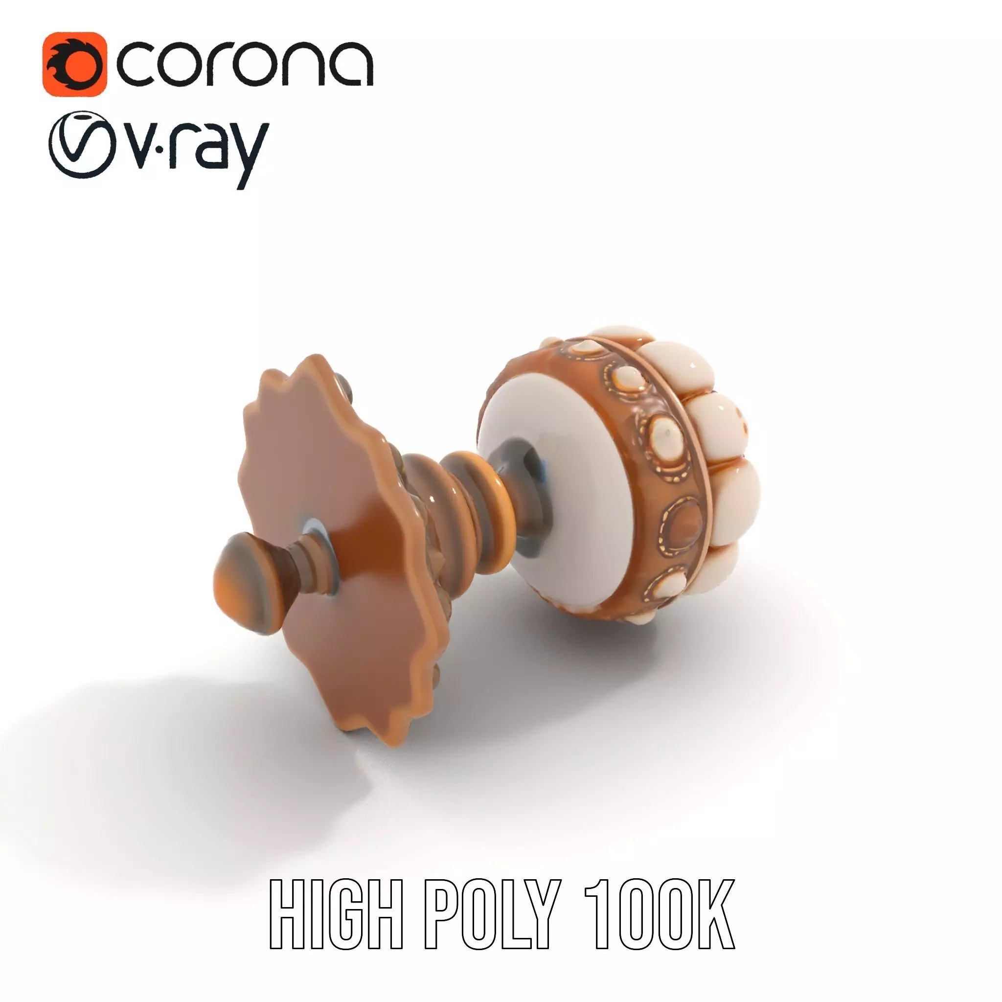 Ornate Gold Door Knob model pack Low-poly 3D model_21