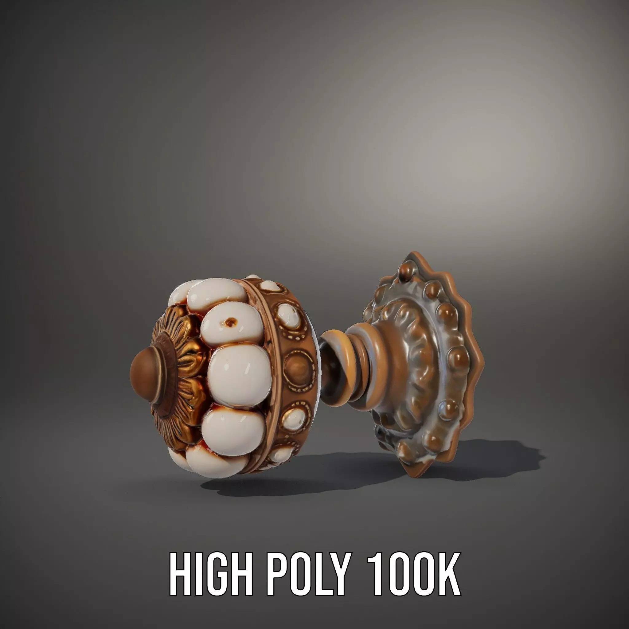 Ornate Gold Door Knob model pack Low-poly 3D model_10