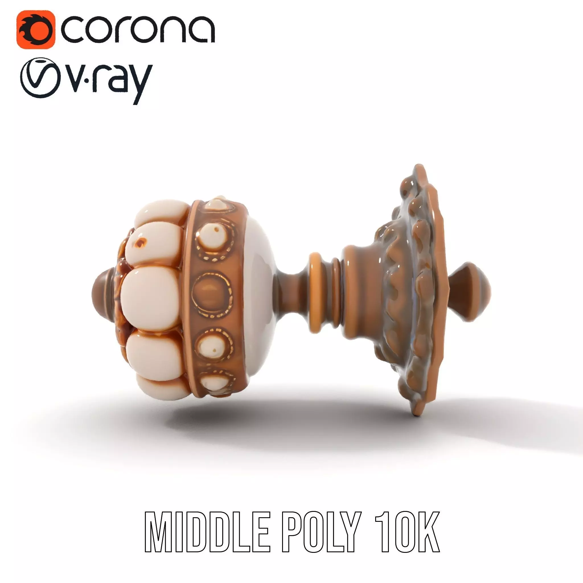 Ornate Gold Door Knob model pack Low-poly 3D model_16