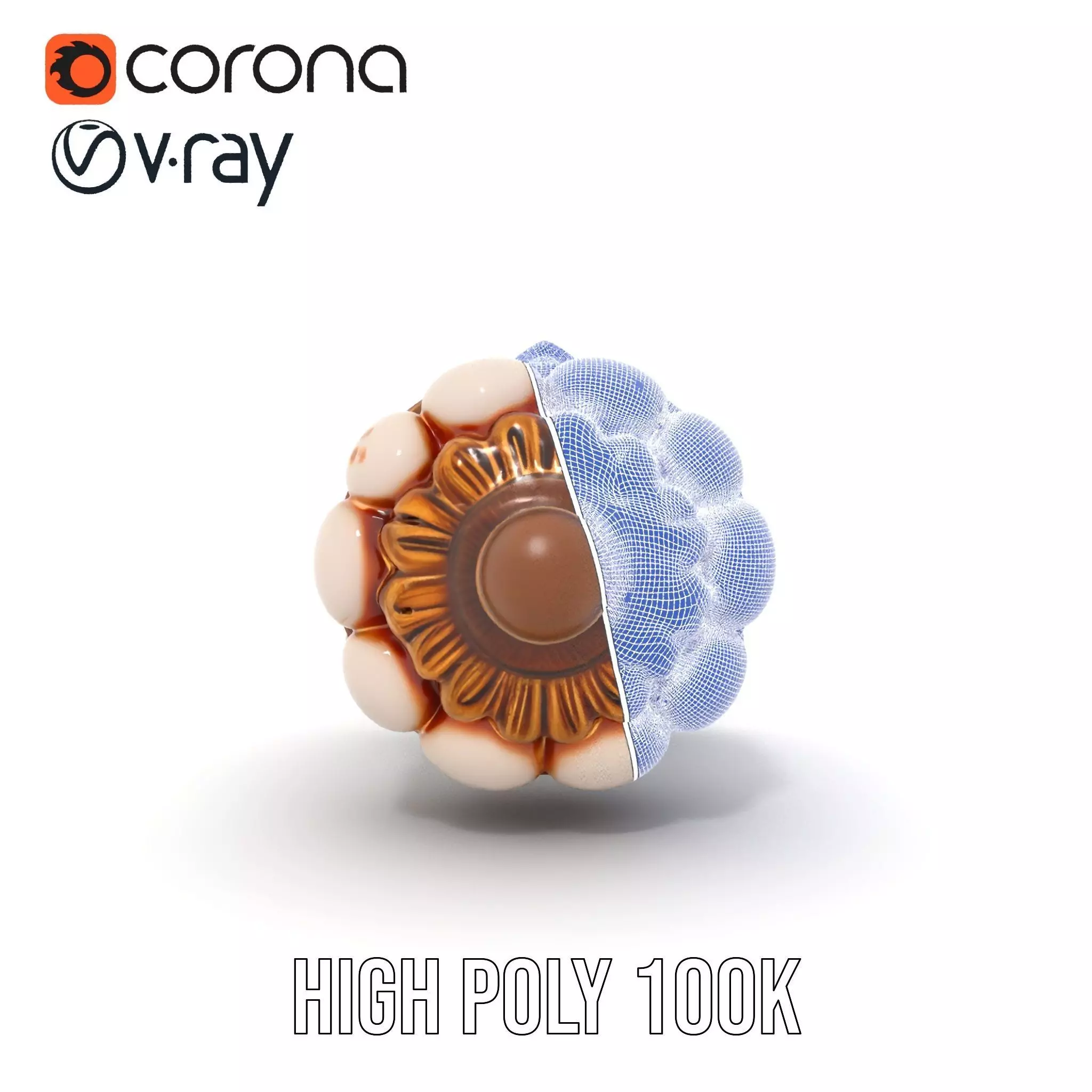 Ornate Gold Door Knob model pack Low-poly 3D model_32