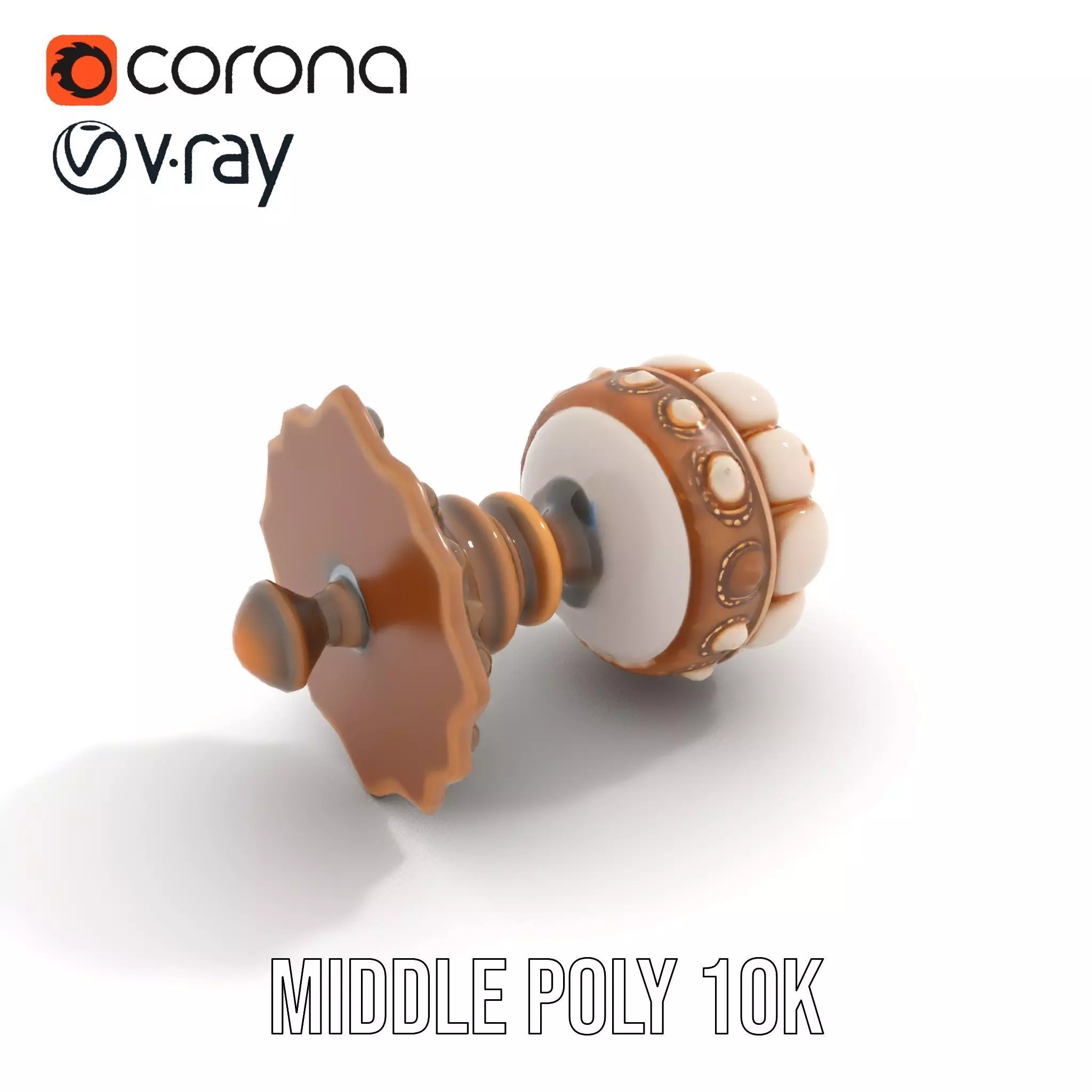 Ornate Gold Door Knob model pack Low-poly 3D model_5