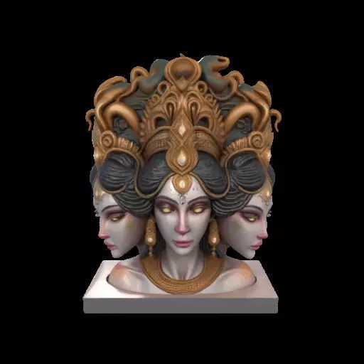 2187 Three Headed Medusa Gorgon 3D Model 3D print model