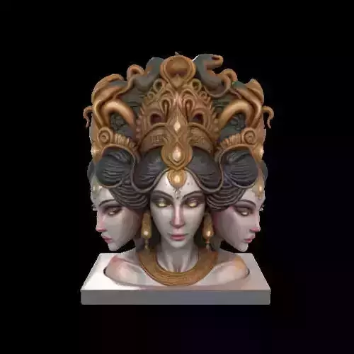2187  Three Headed  Medusa Gorgon 3D Model