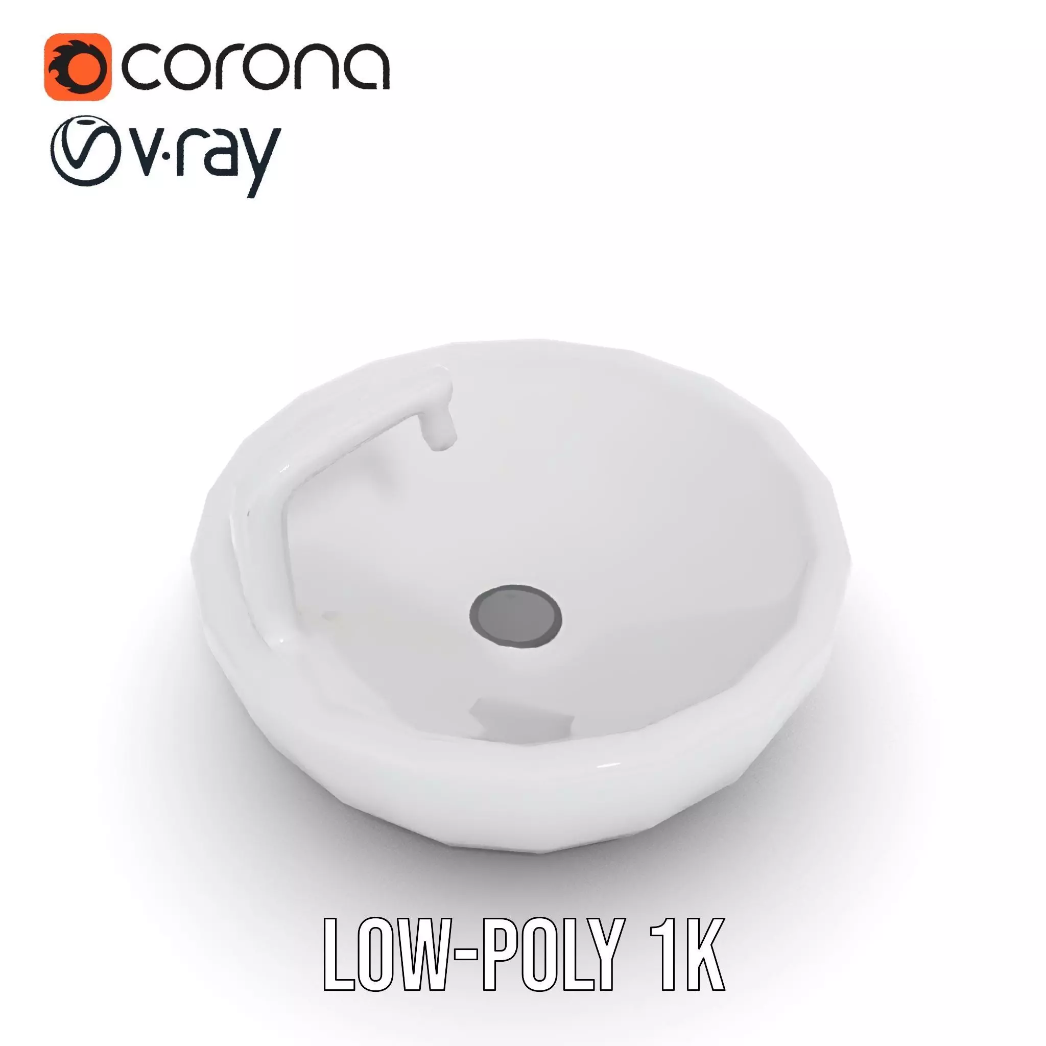 Modern Porcelain Basin model pack Low-poly 3D model_7