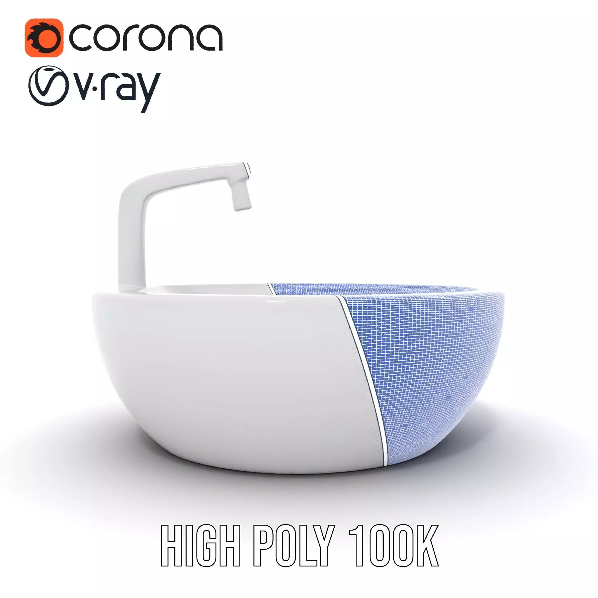 Modern Porcelain Basin model pack Low-poly 3D model_32