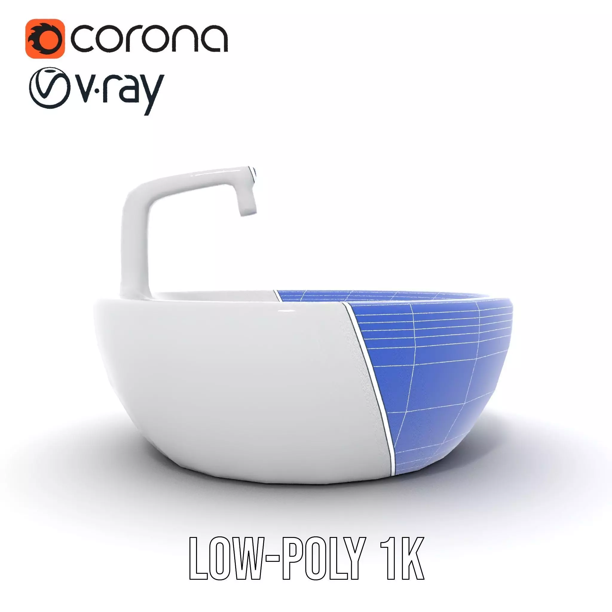 Modern Porcelain Basin model pack Low-poly 3D model_19