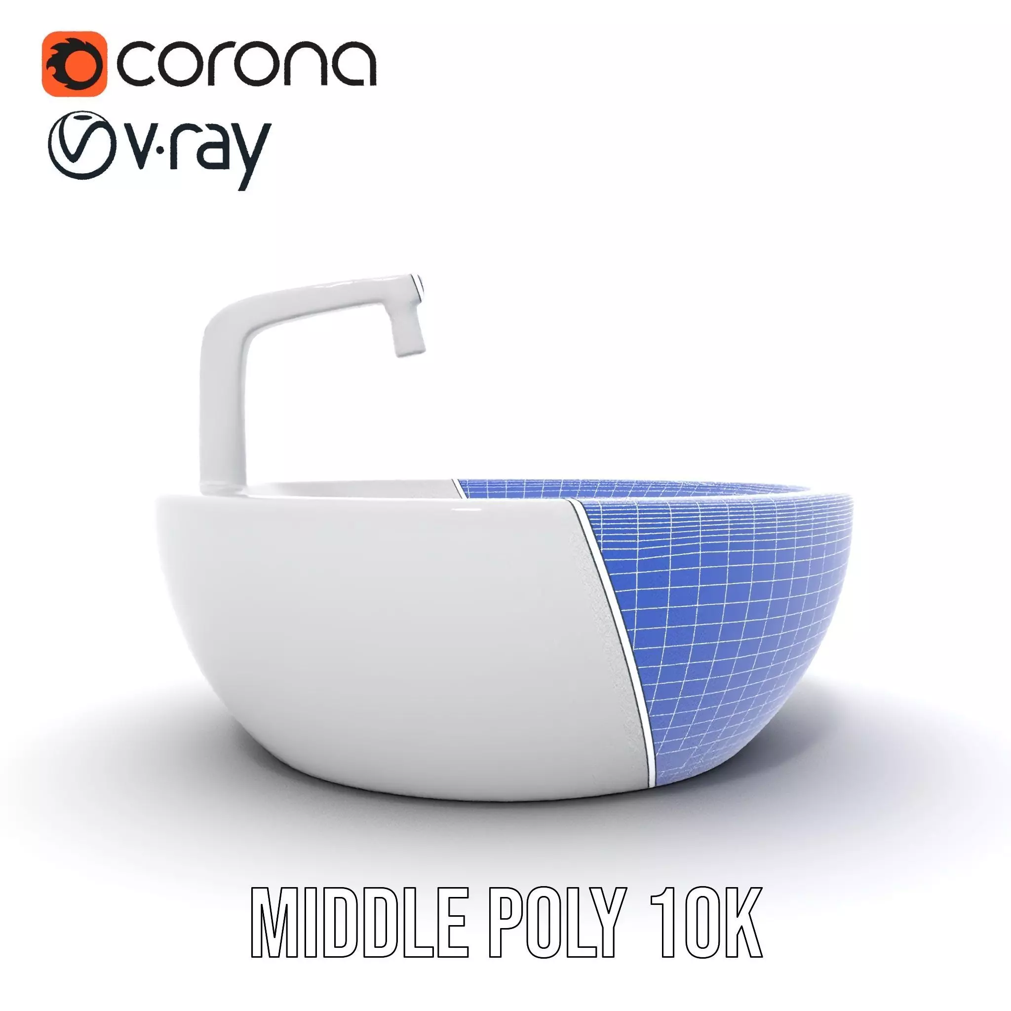 Modern Porcelain Basin model pack Low-poly 3D model_15