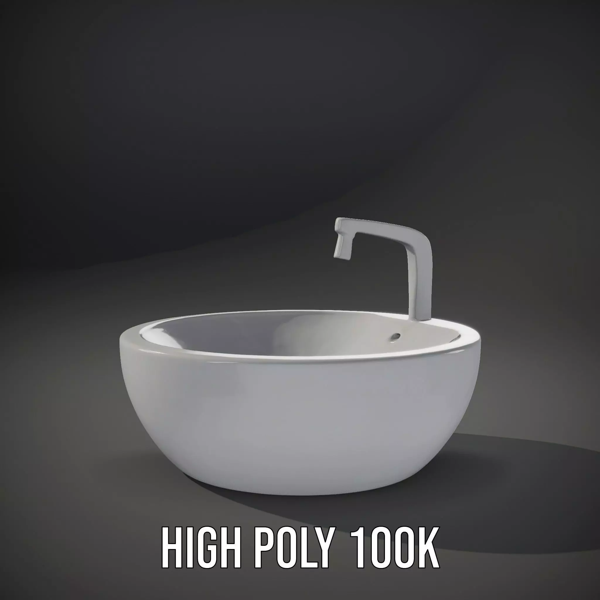 Modern Porcelain Basin model pack Low-poly 3D model_8