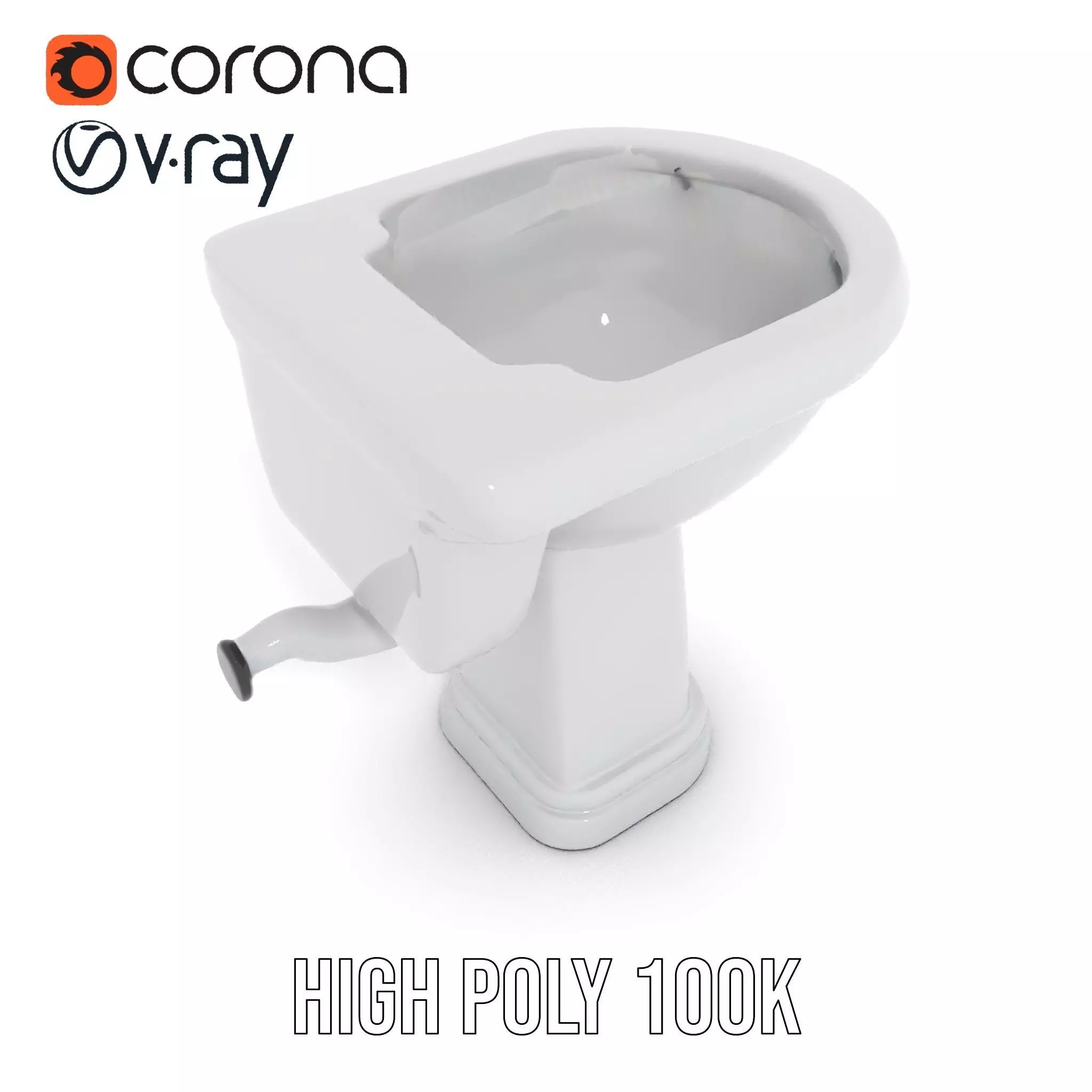 Classic White Sink model pack Low-poly 3D model_20