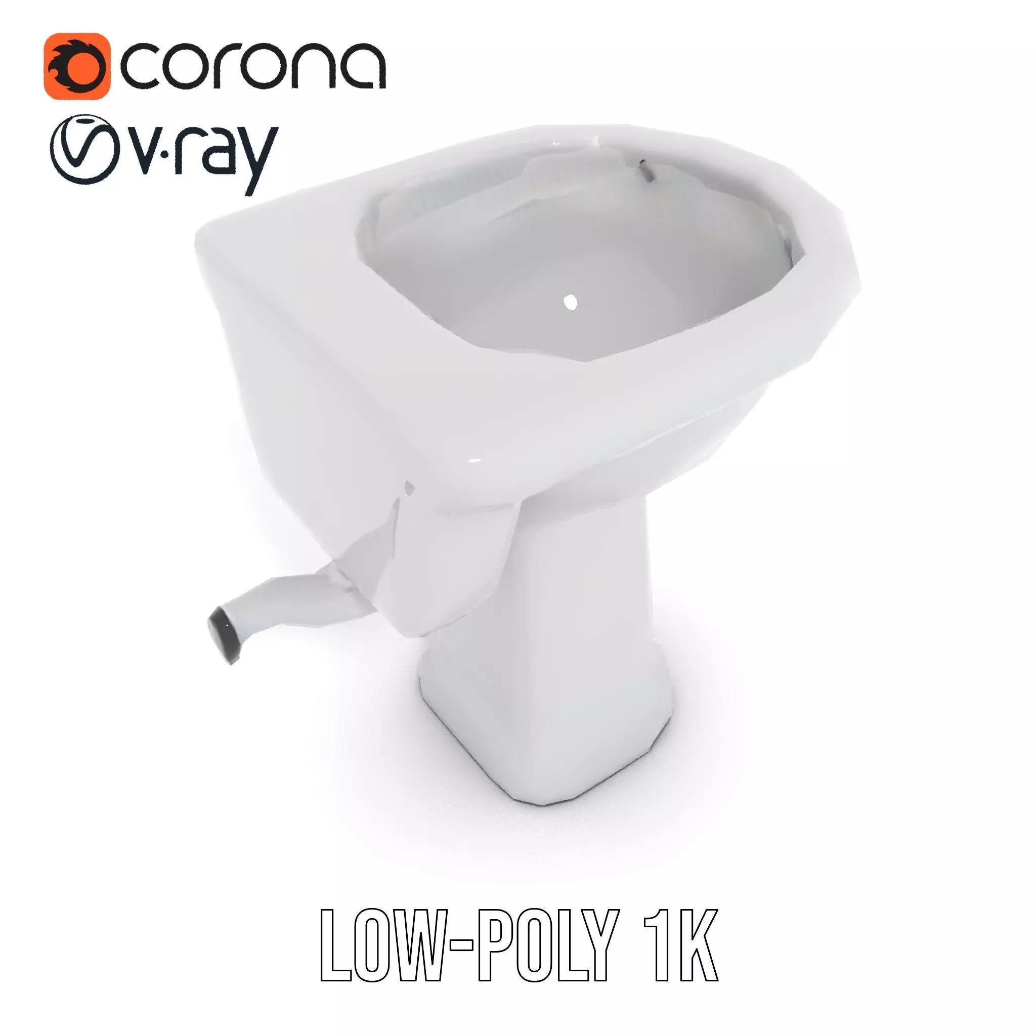 Classic White Sink model pack Low-poly 3D model_7