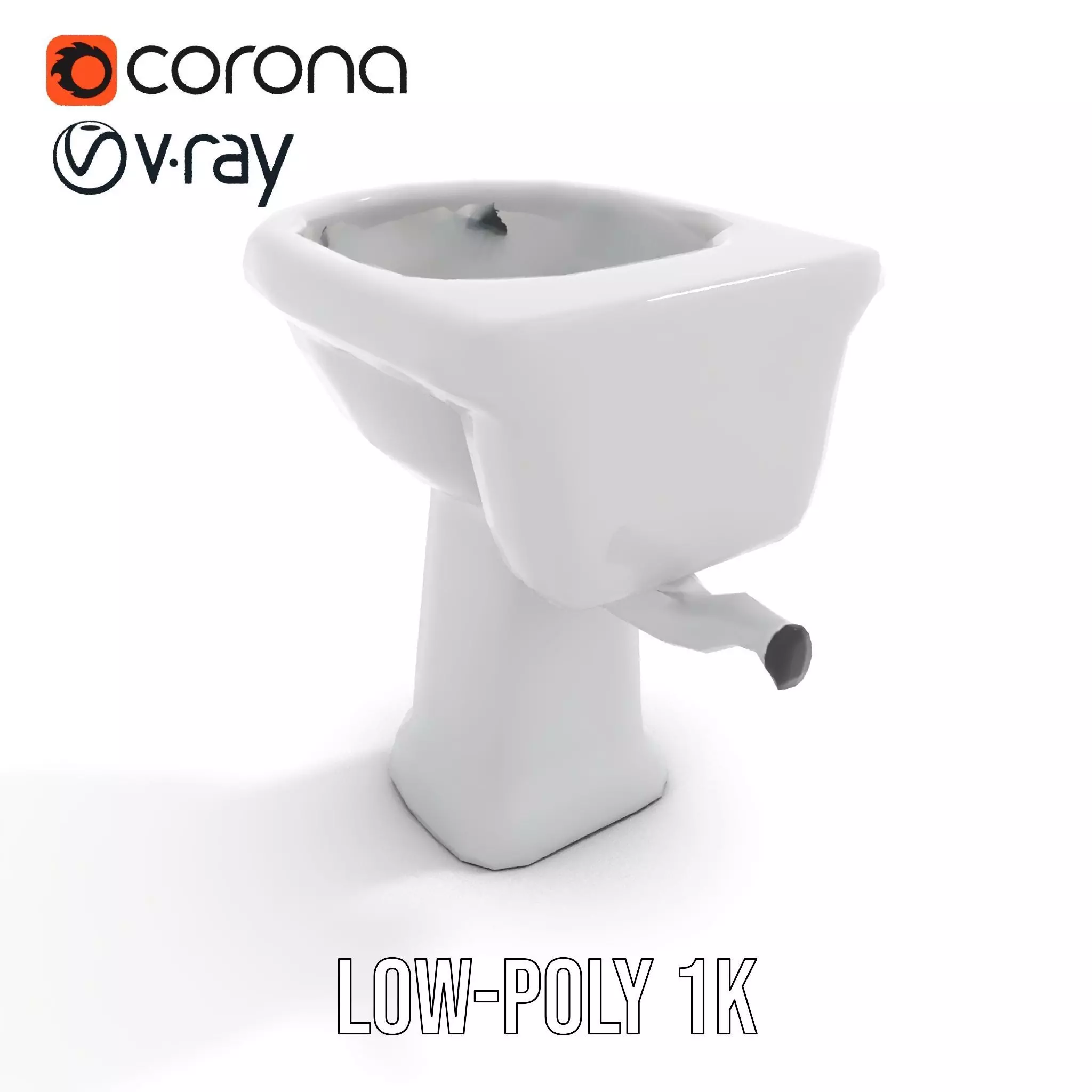 Classic White Sink model pack Low-poly 3D model_12