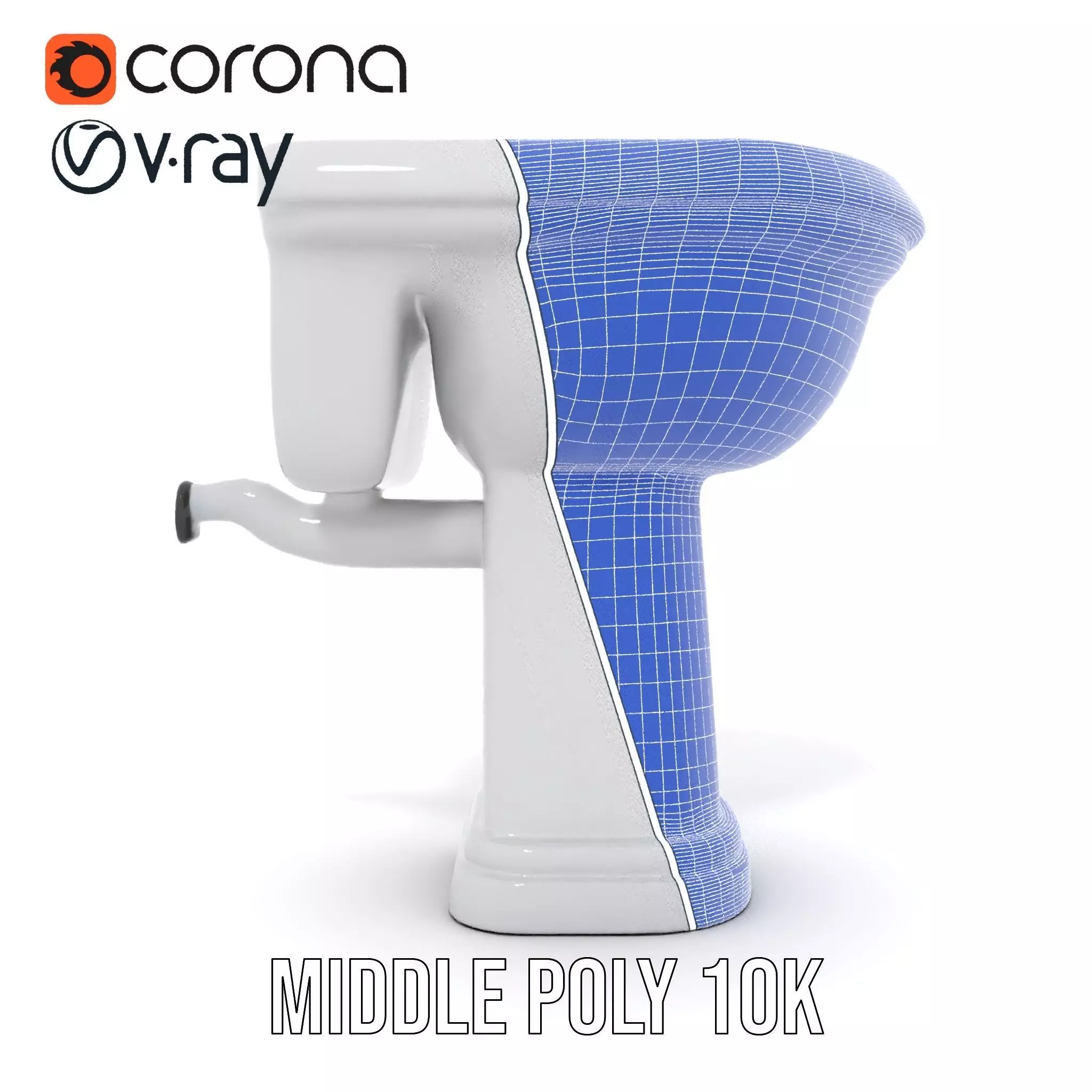 Classic White Sink model pack Low-poly 3D model_30