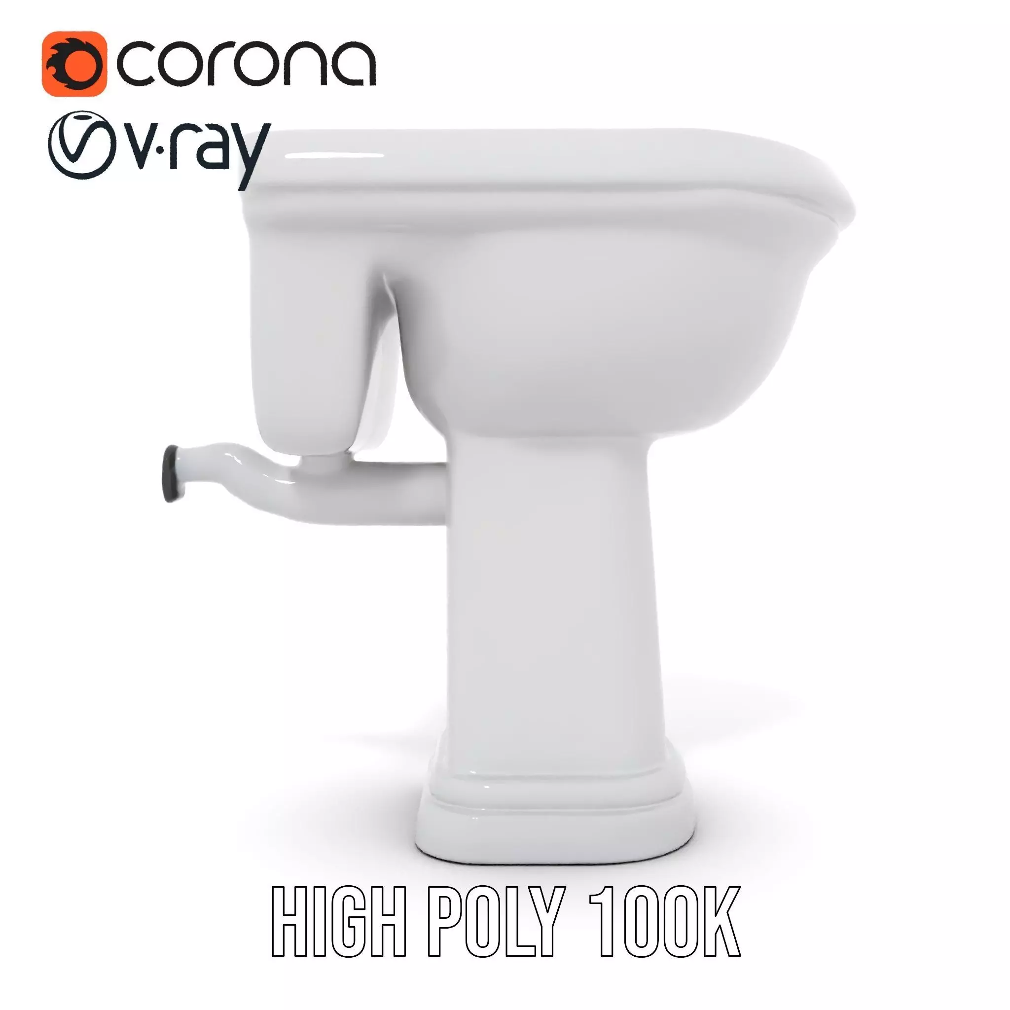 Classic White Sink model pack Low-poly 3D model_26