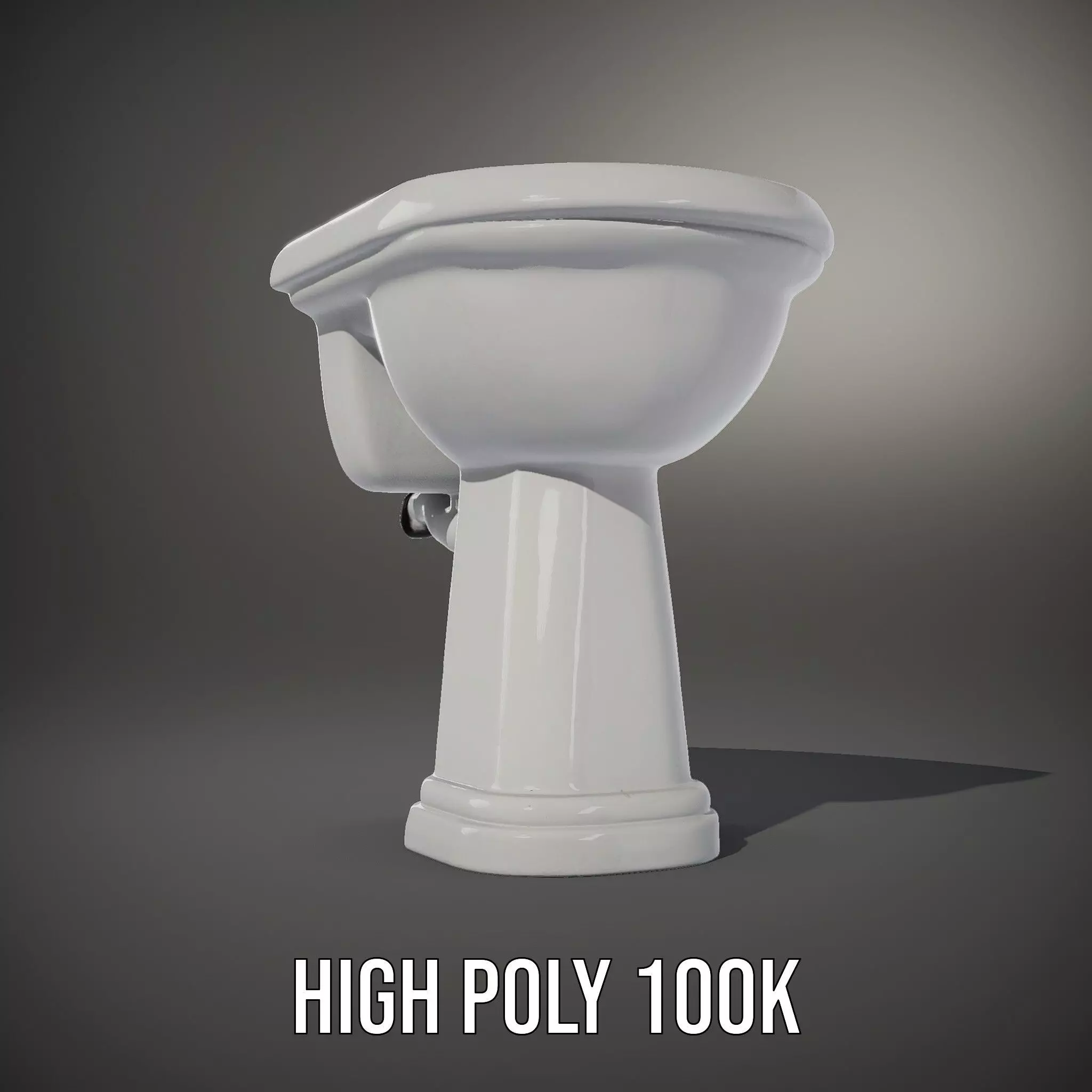 Classic White Sink model pack Low-poly 3D model_8