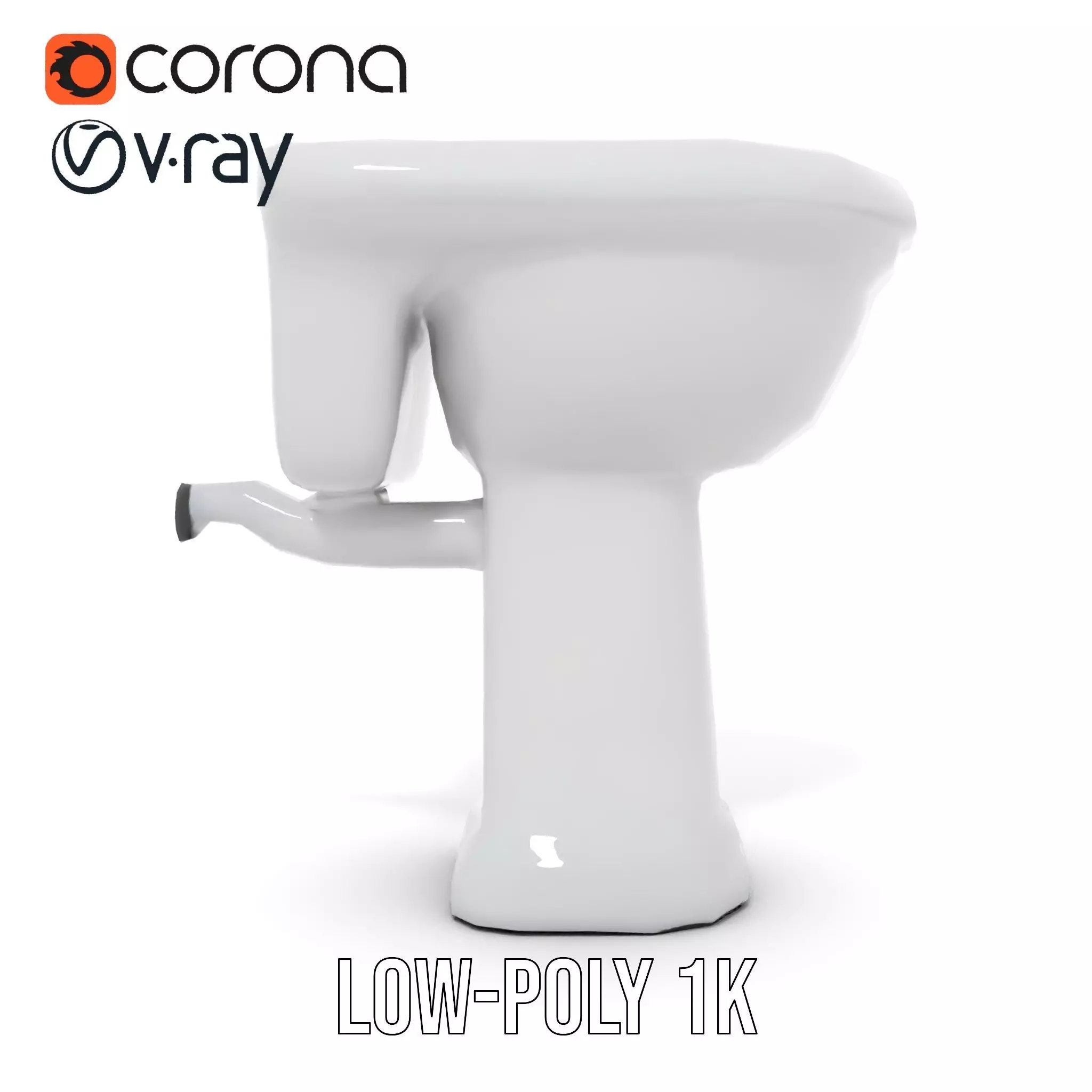 Classic White Sink model pack Low-poly 3D model_22