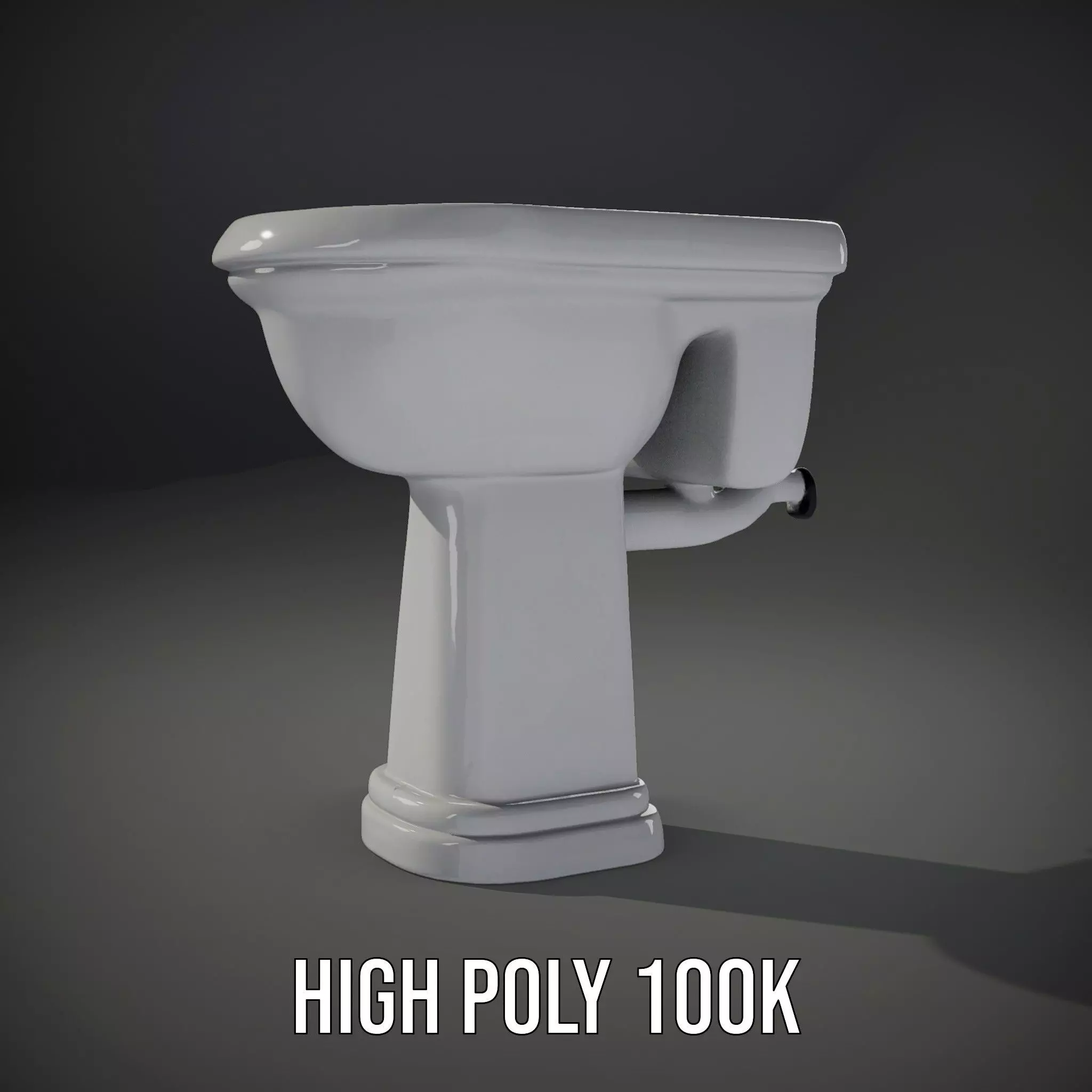 Classic White Sink model pack Low-poly 3D model_10