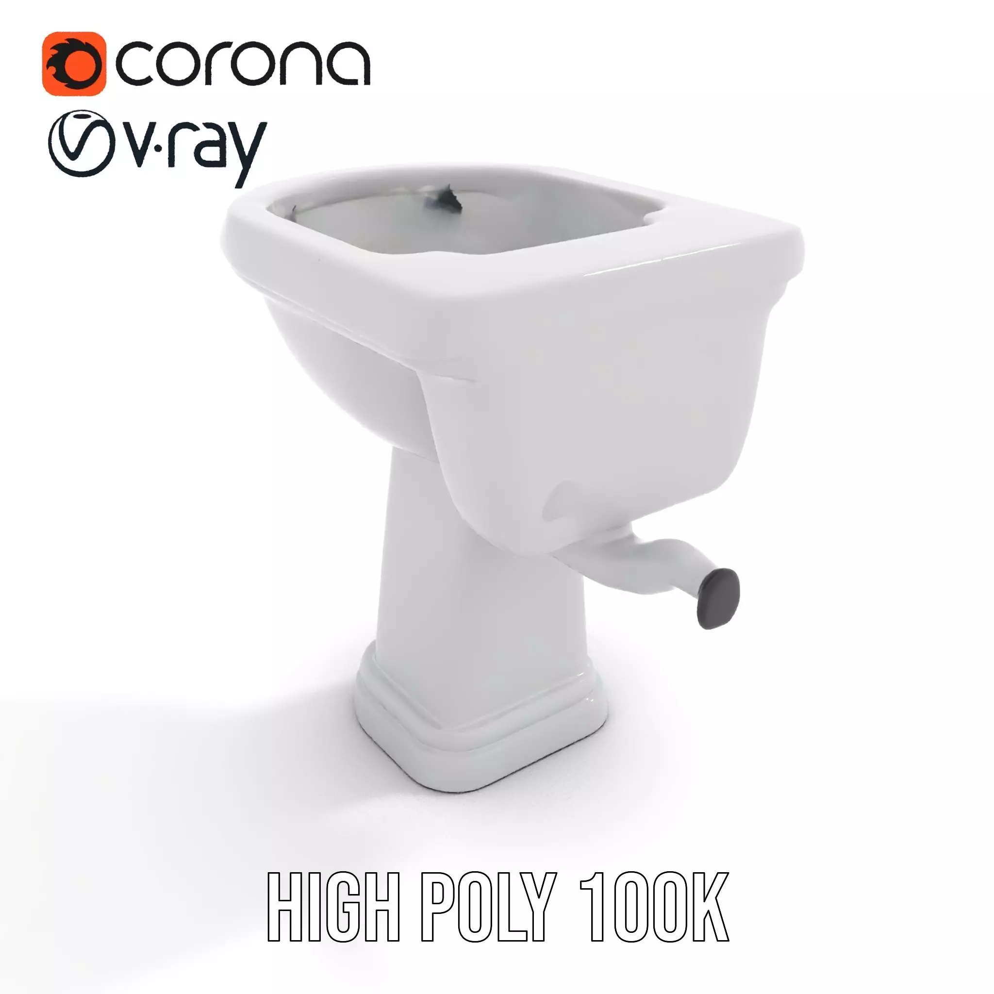 Classic White Sink model pack Low-poly 3D model_15