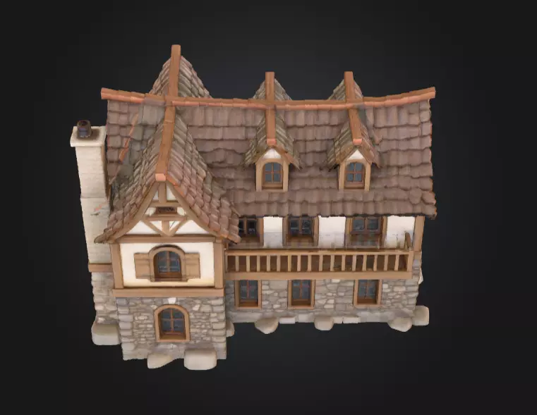 Cozy Cottage Low-poly 3D model_8