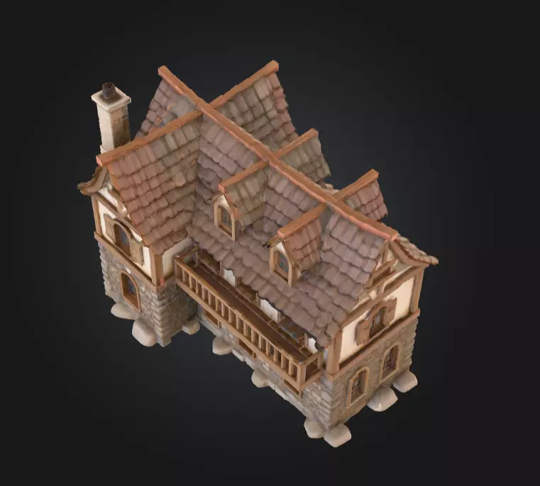 Cozy Cottage Low-poly 3D model_9