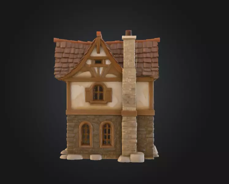 Cozy Cottage Low-poly 3D model_6