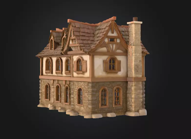 Cozy Cottage Low-poly 3D model_5