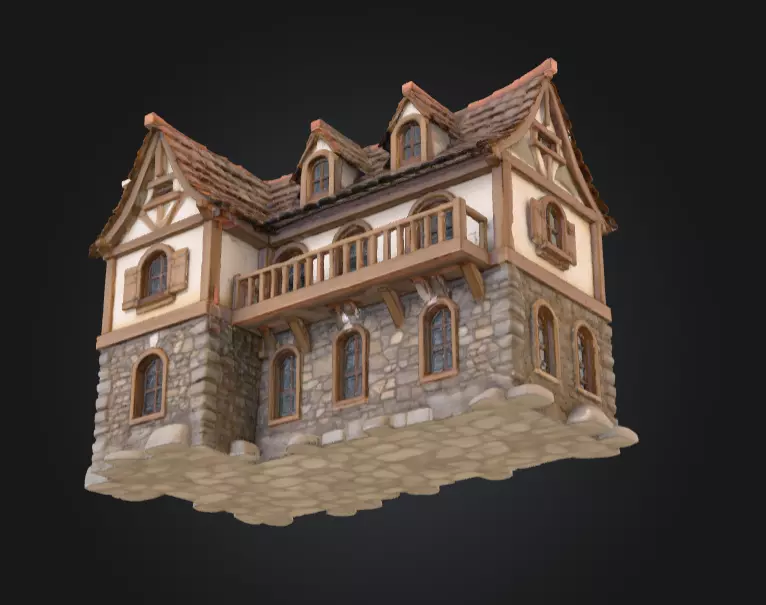 Cozy Cottage Low-poly 3D model_13