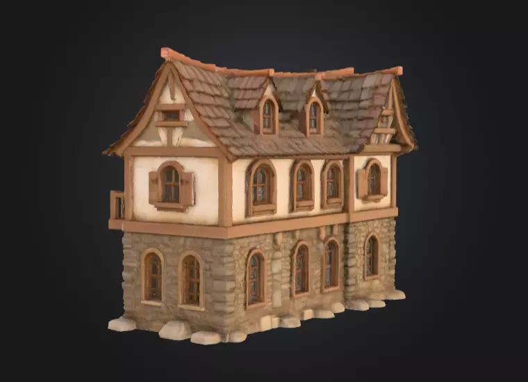Cozy Cottage Low-poly 3D model_3