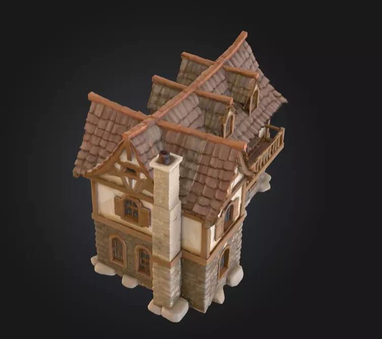 Cozy Cottage Low-poly 3D model_10