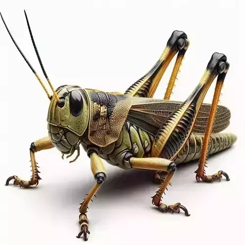 HyperRealistic Grasshopper Detailed Insect Natural Textures Low-poly 3D model