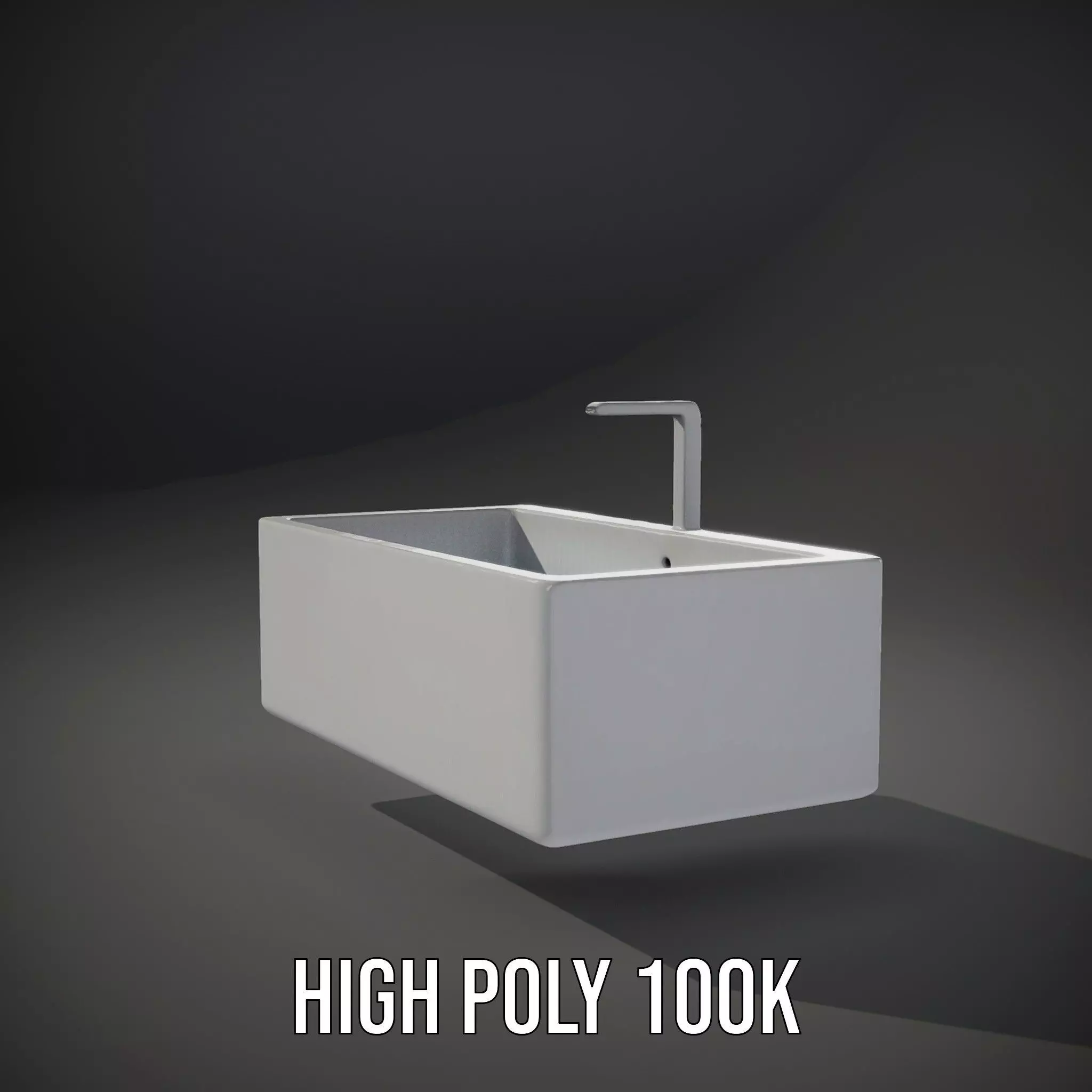 Modern White Basin model pack Low-poly 3D model_10