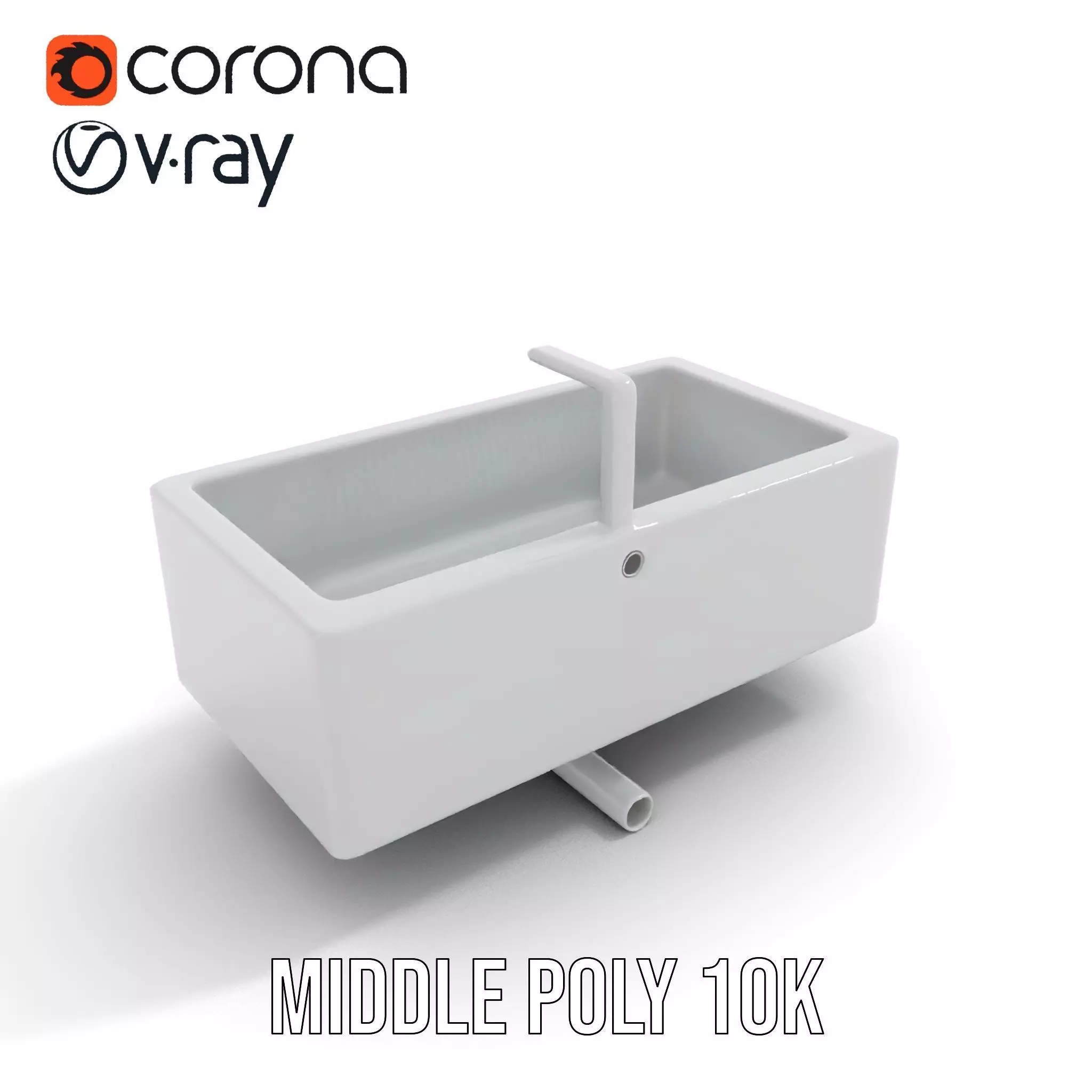 Modern White Basin model pack Low-poly 3D model_5