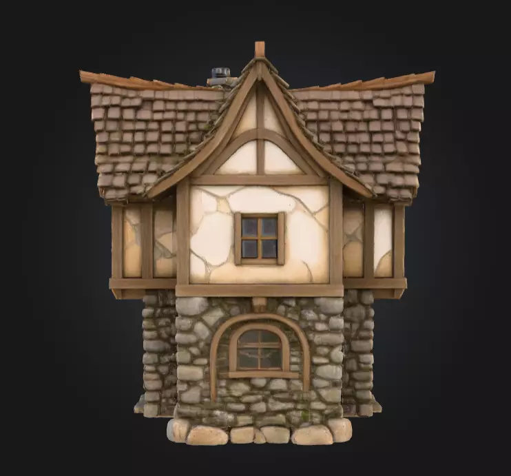 Fantasy Tavern Low-poly 3D model_2