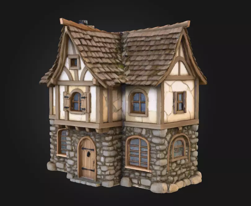 Fantasy Tavern Low-poly 3D model_1