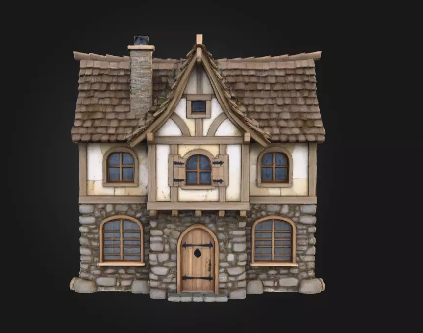 Fantasy Tavern Low-poly 3D model_0