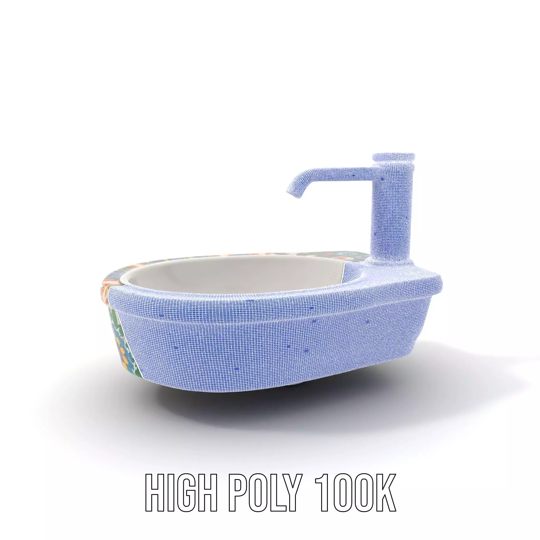 Colorful Mosaic Basin model pack Low-poly 3D model_4