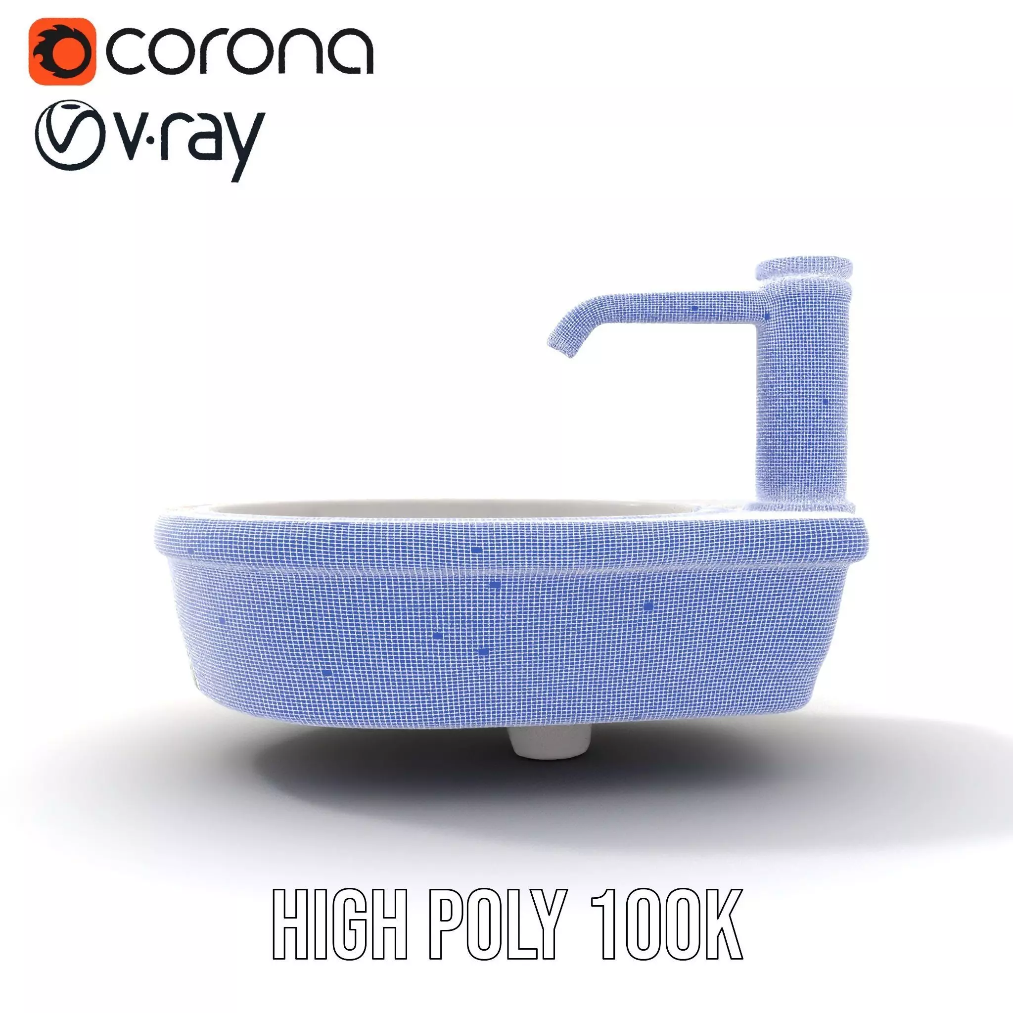 Colorful Mosaic Basin model pack Low-poly 3D model_31