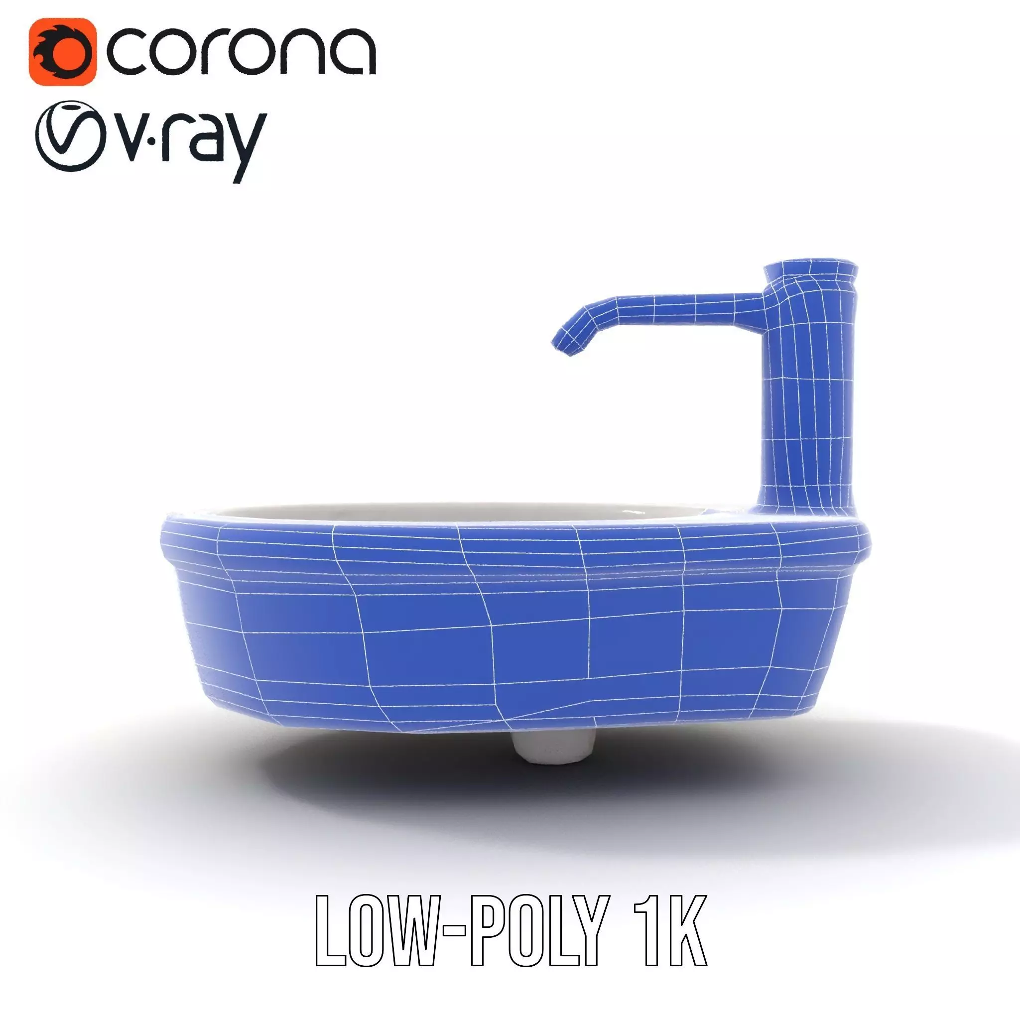 Colorful Mosaic Basin model pack Low-poly 3D model_9