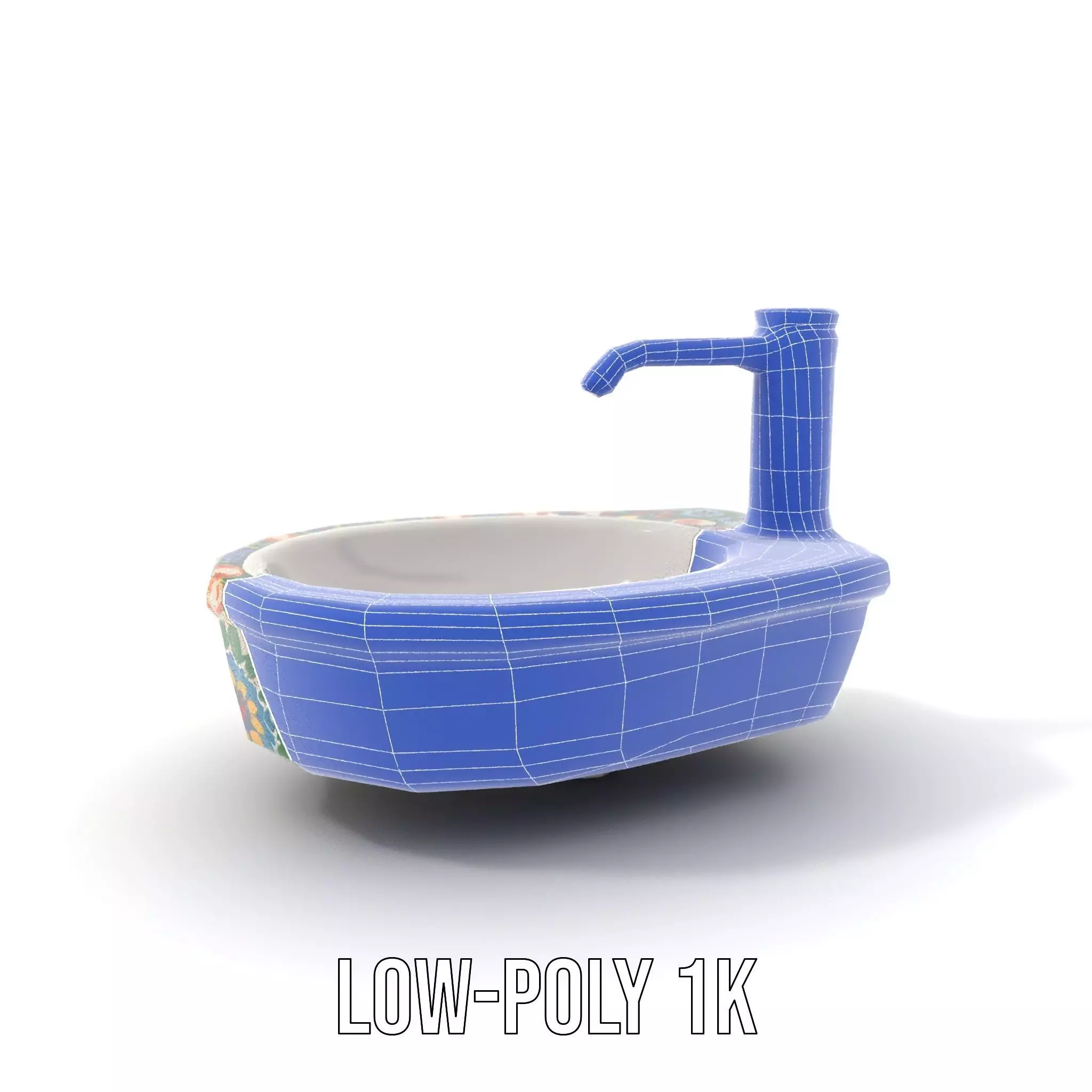 Colorful Mosaic Basin model pack Low-poly 3D model_23