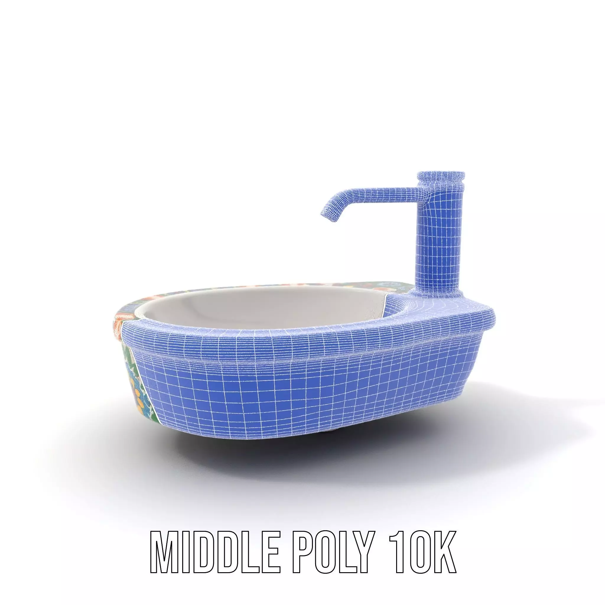 Colorful Mosaic Basin model pack Low-poly 3D model_19