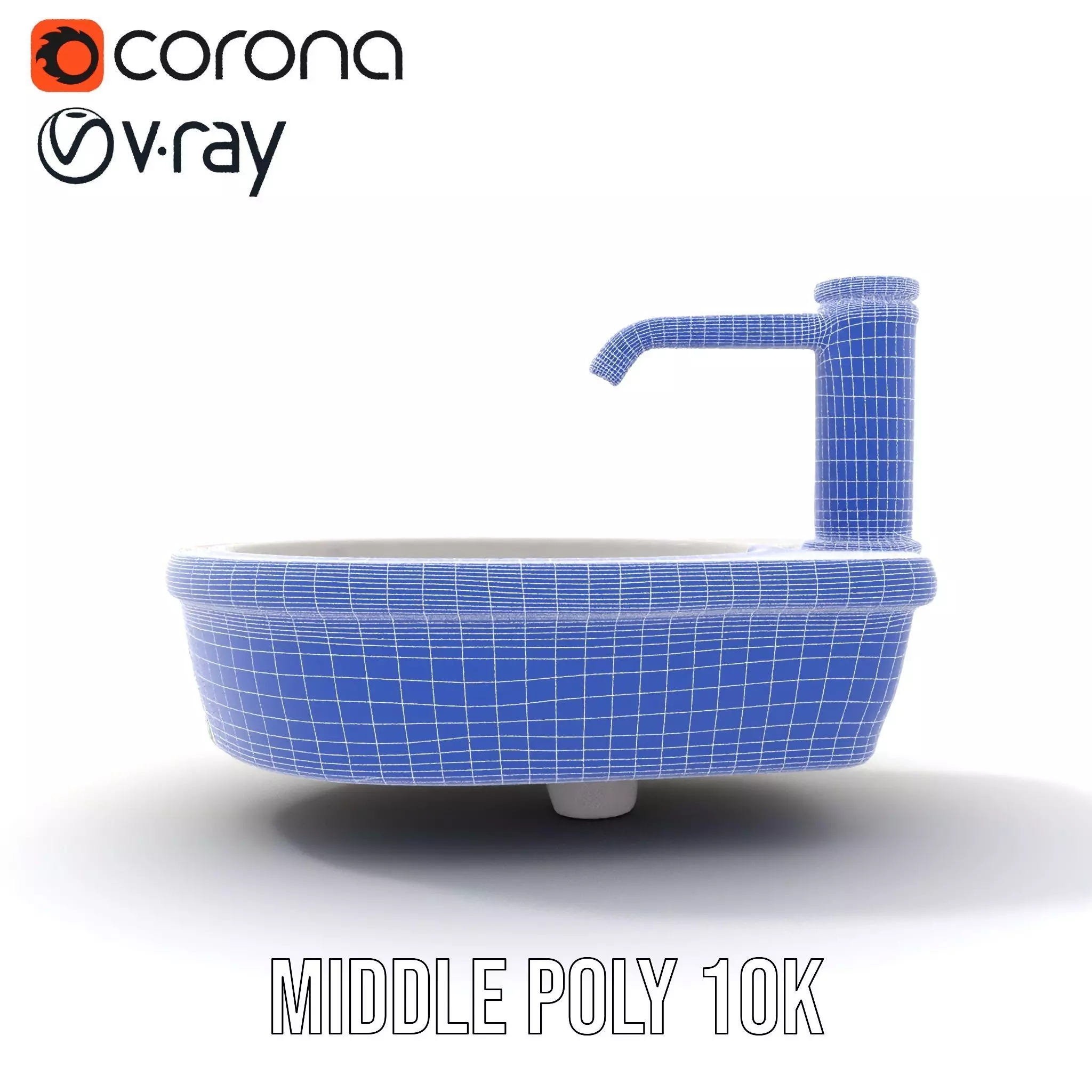 Colorful Mosaic Basin model pack Low-poly 3D model_29