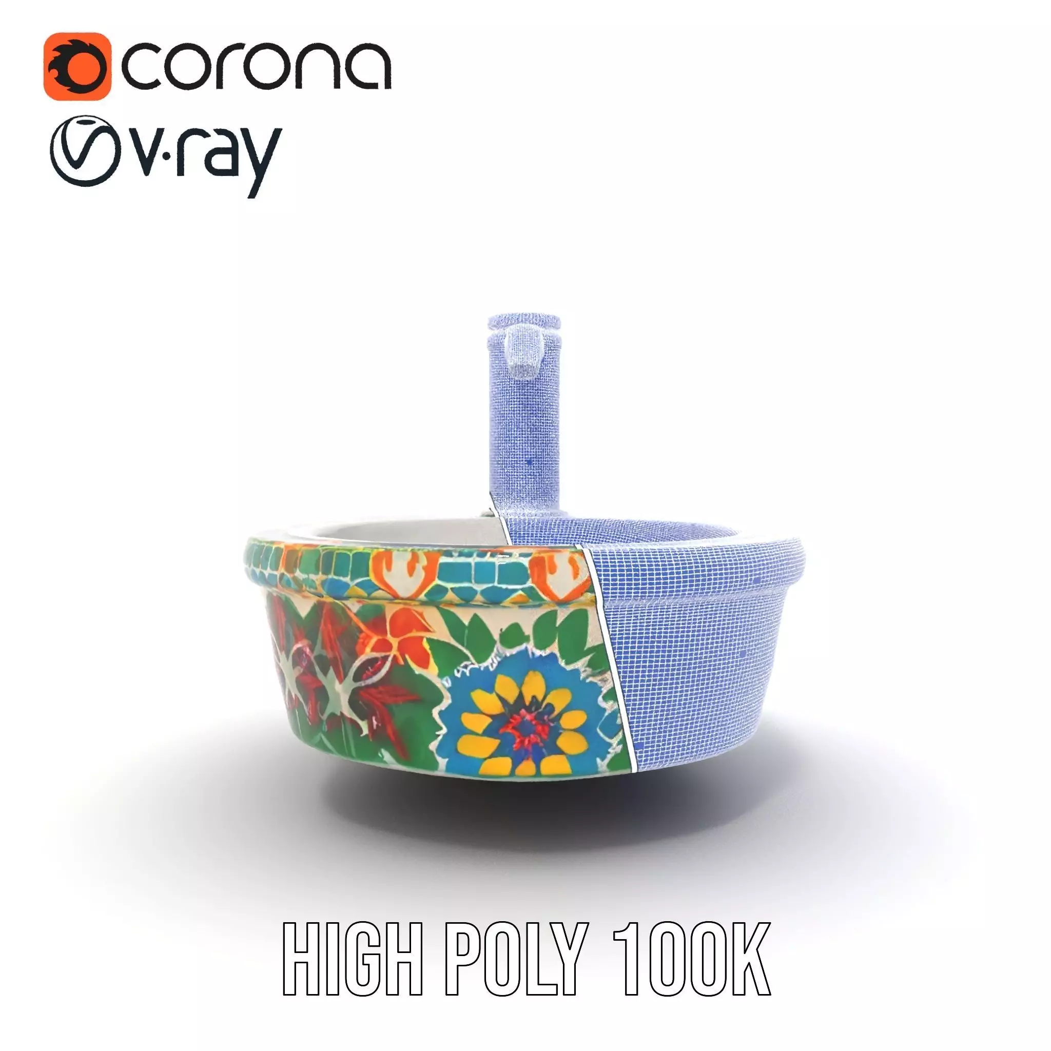 Colorful Mosaic Basin model pack Low-poly 3D model_34