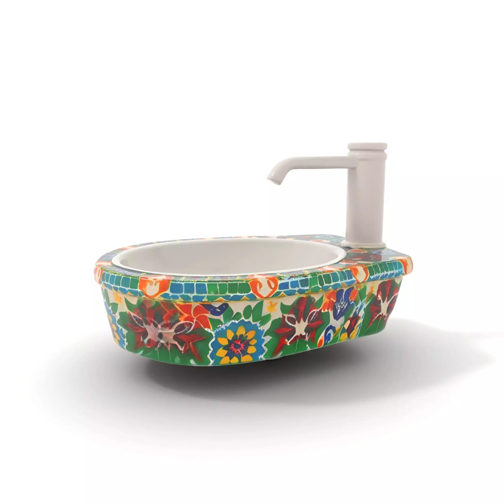 Colorful Mosaic Basin model pack Low-poly 3D model_0