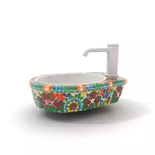 Colorful Mosaic Basin model pack Low-poly 3D model