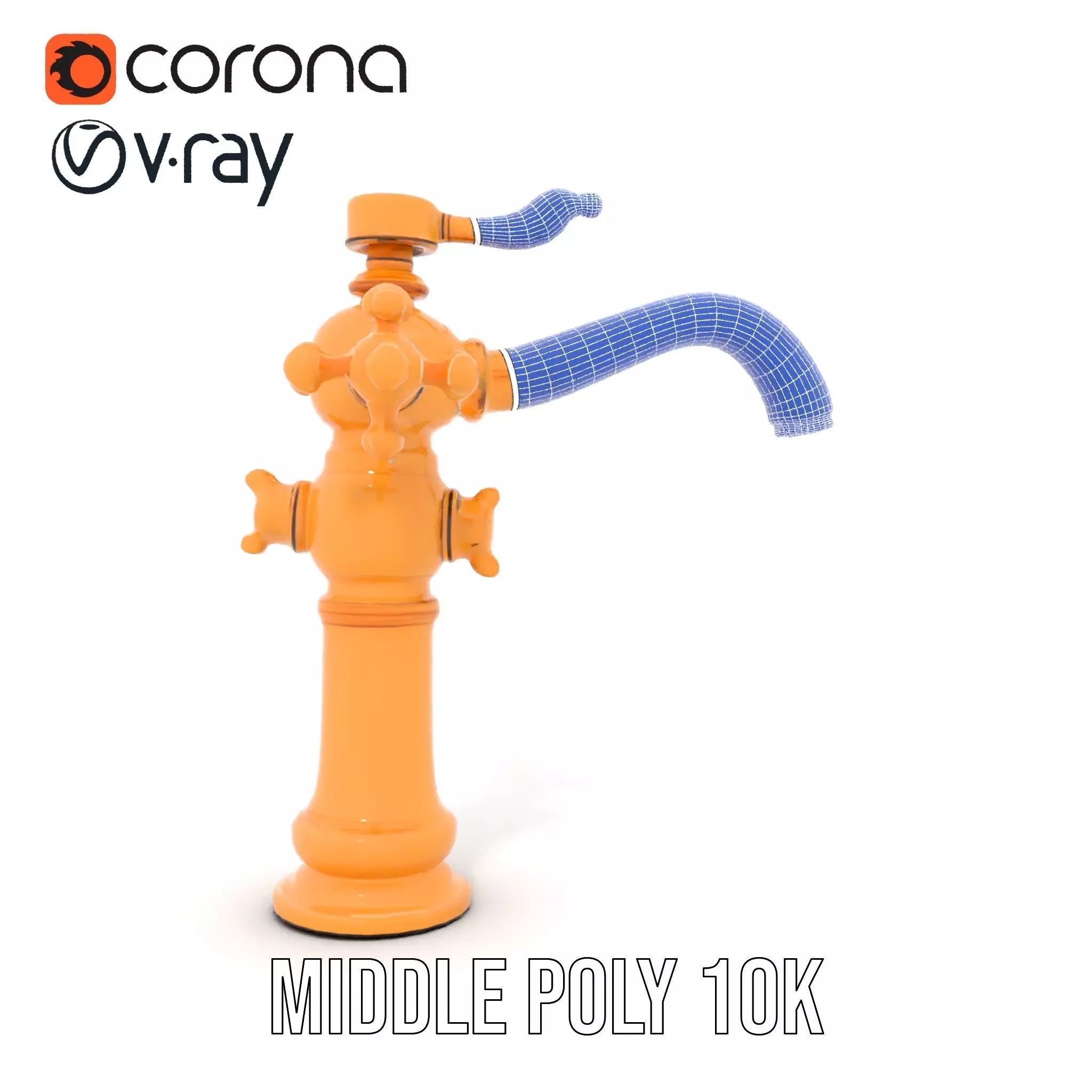 Antique Brass Faucet model pack Low-poly 3D model_24