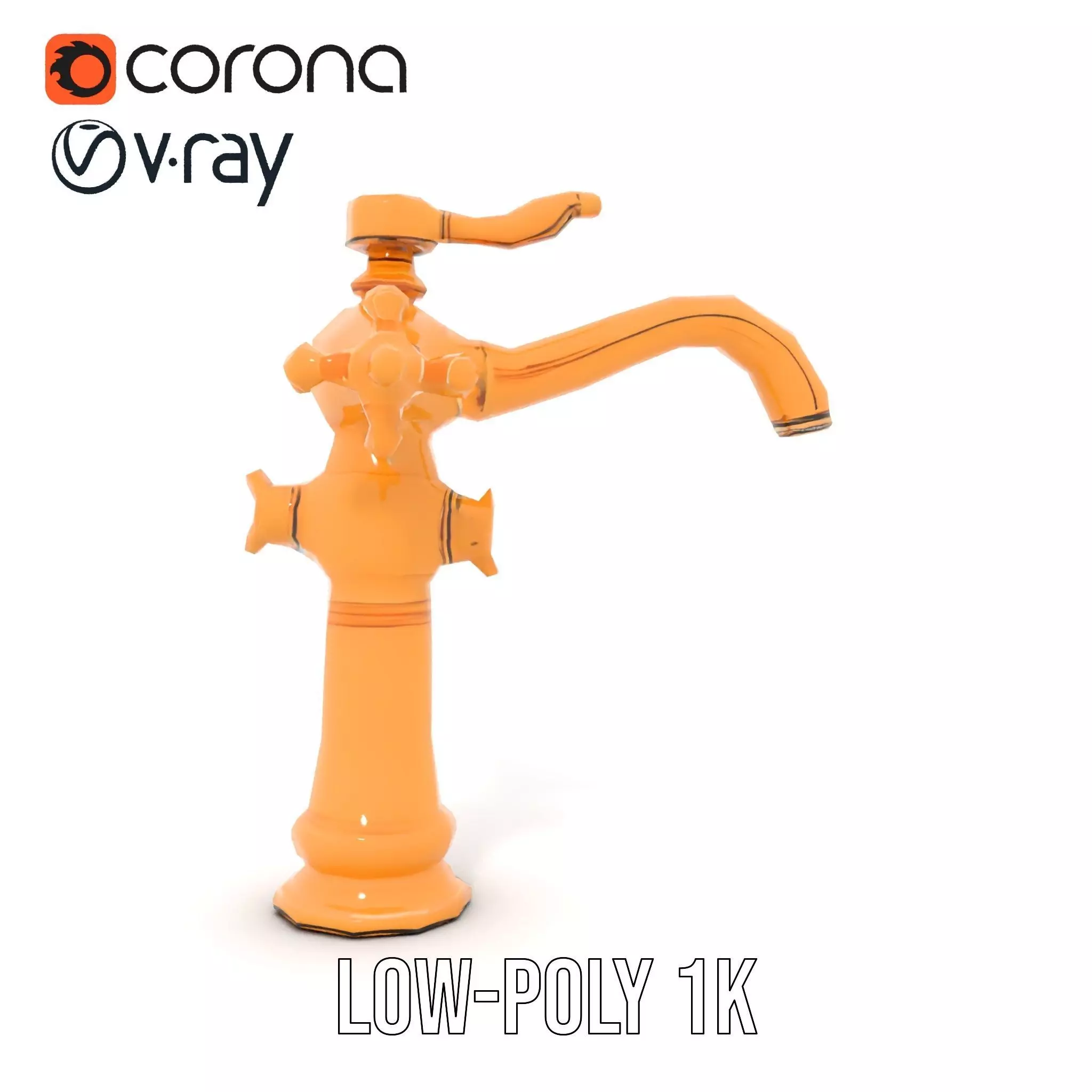 Antique Brass Faucet model pack Low-poly 3D model_12